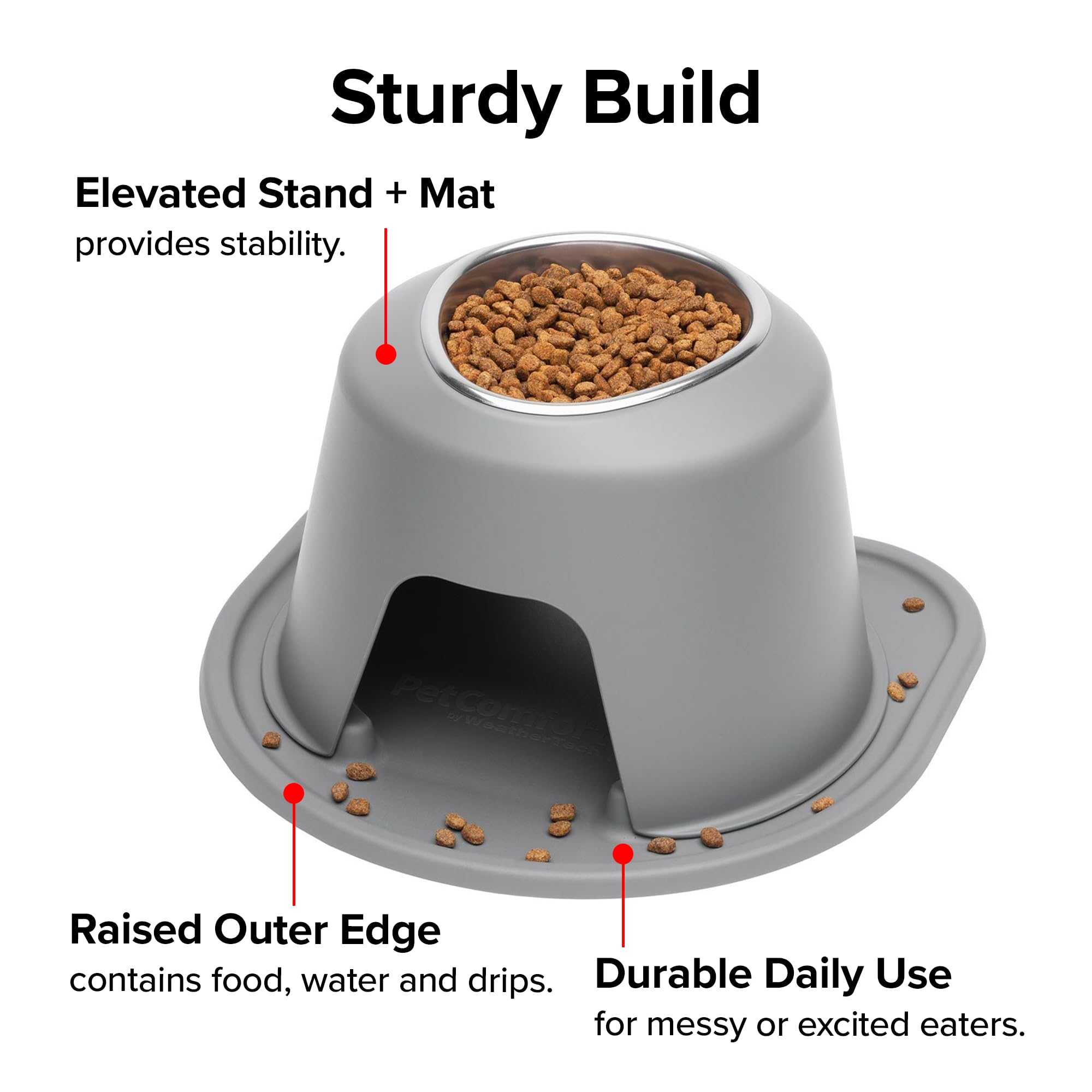 weathertech-single-high-pet-feeding-system-with-plastic-bowl-dark-grey-3-stand image 6