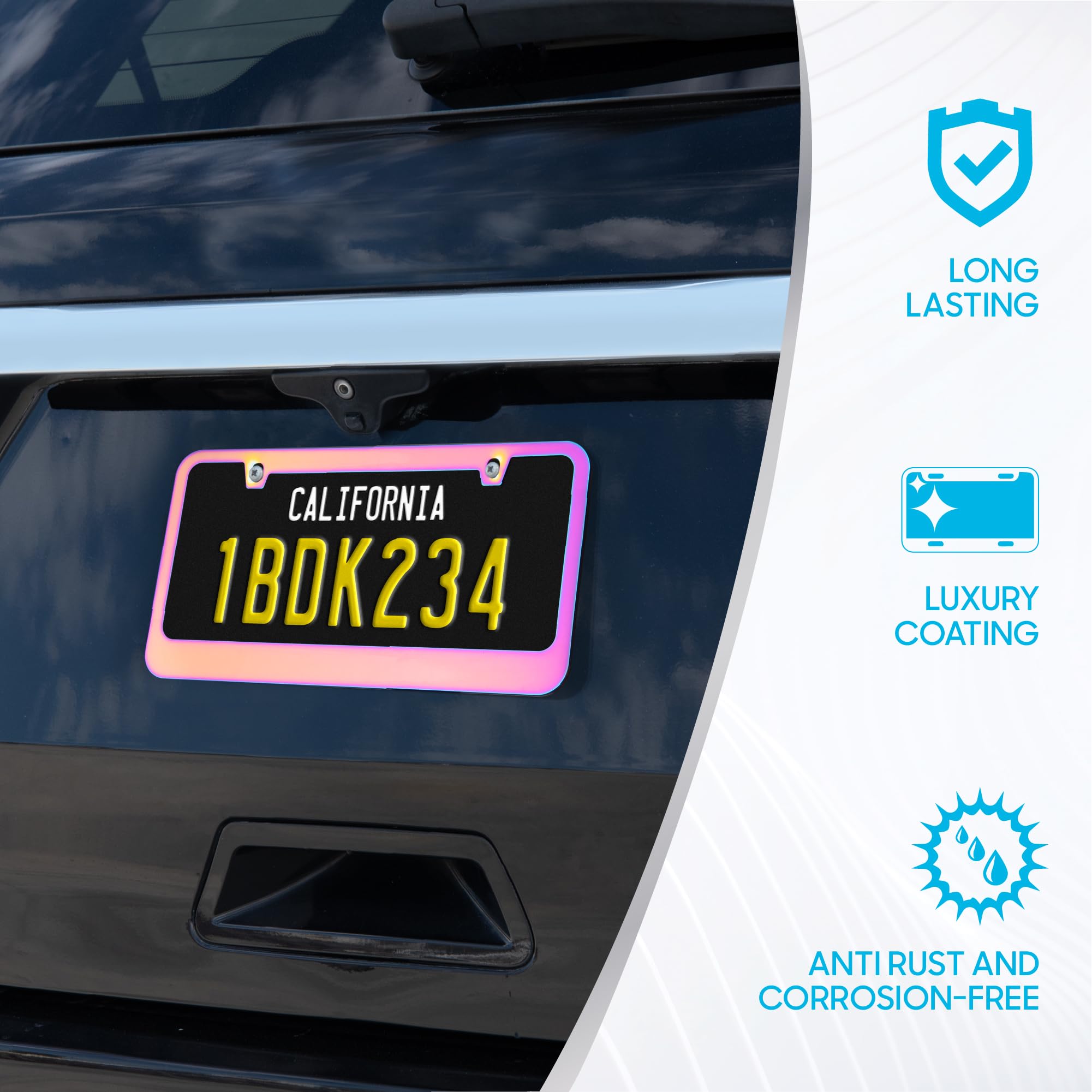 bdk-heavy-duty-stainless-steel-license-plate-frame-universal-size-pack-of-2 image 6