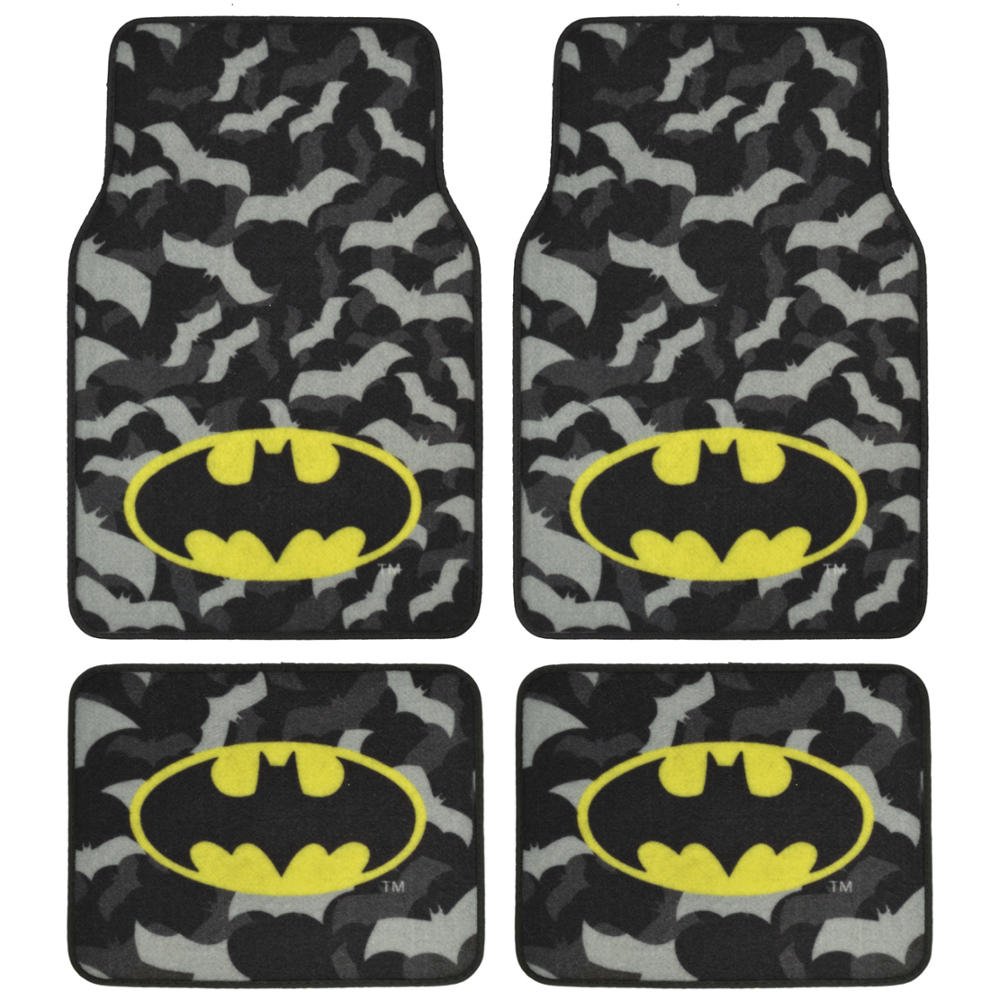 bdk-batman-carpet-floor-mats-wbmt-2301-4-piece-black-gray image 1
