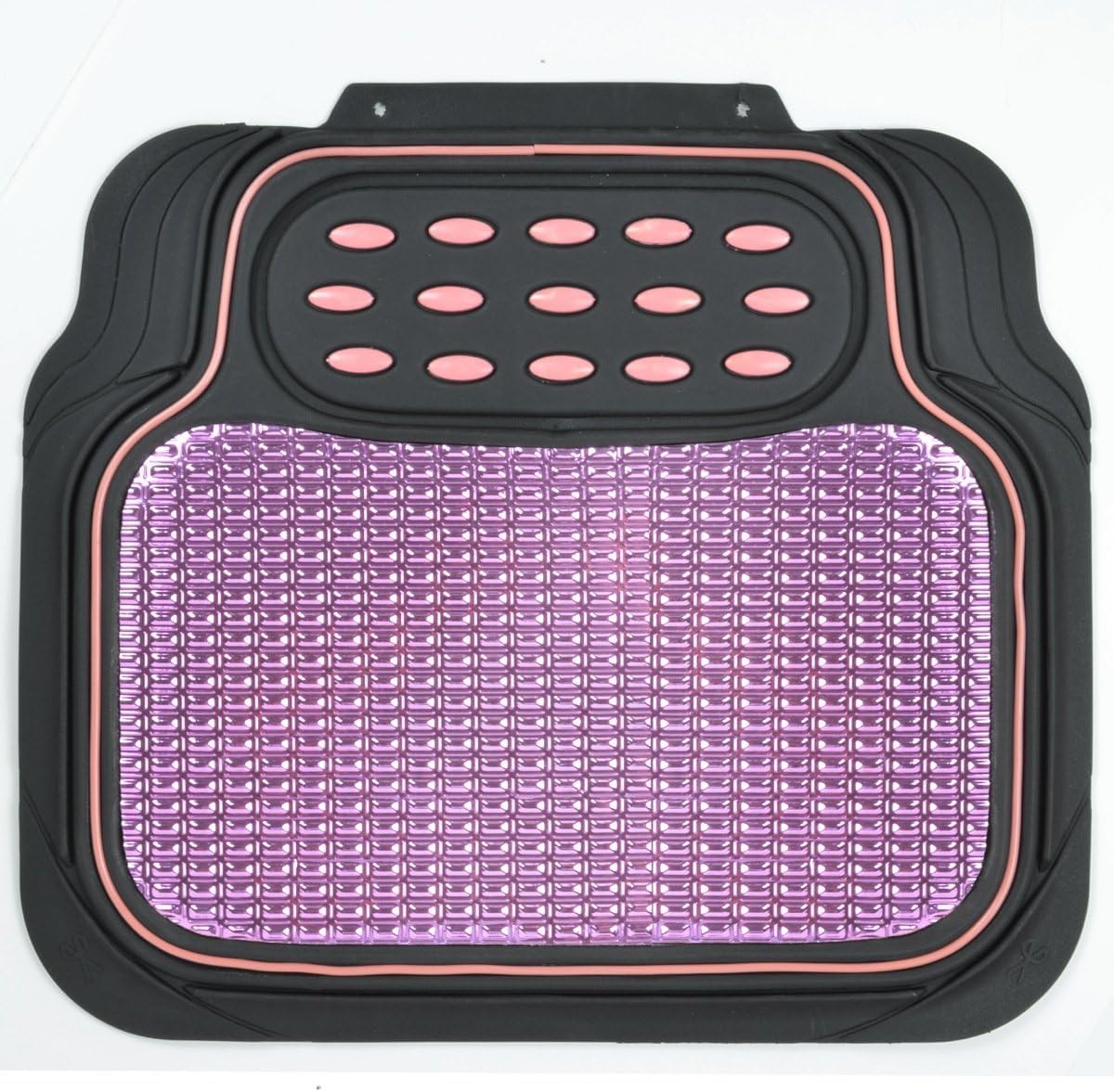 bdk-2-tone-black-pink-floor-mats-for-cars-semi-trimmable-heavy-duty-rubber-mats- image 4