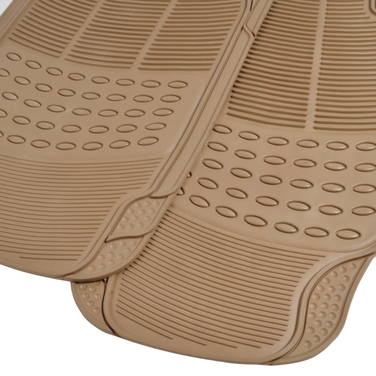 bdk-3pc-ridged-heavy-duty-rubber-floor-mats-universal-fit-mt-783-beige-all-weath image 3
