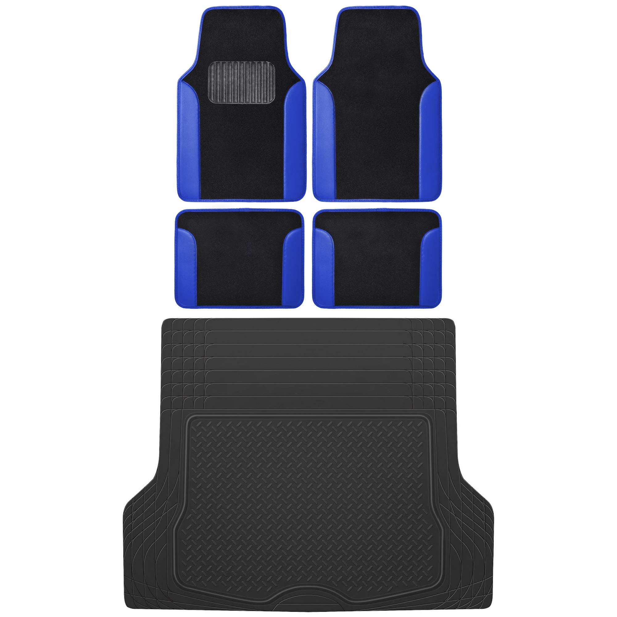 bdk-mt-202-vibrant-color-carpet-floor-mats-two-tone-color-design-with-pu-leather image 1