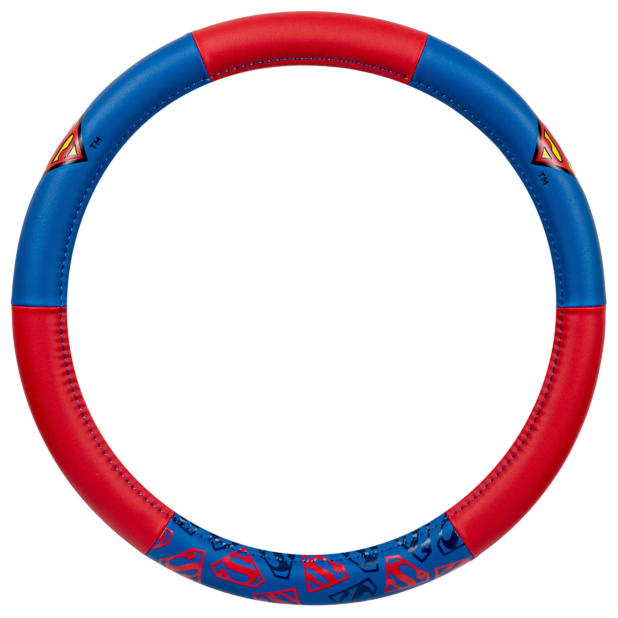 bdk-warner-bros-dc-comics-superman-steering-wheel-cover-ergonomic-grip-universal image 3