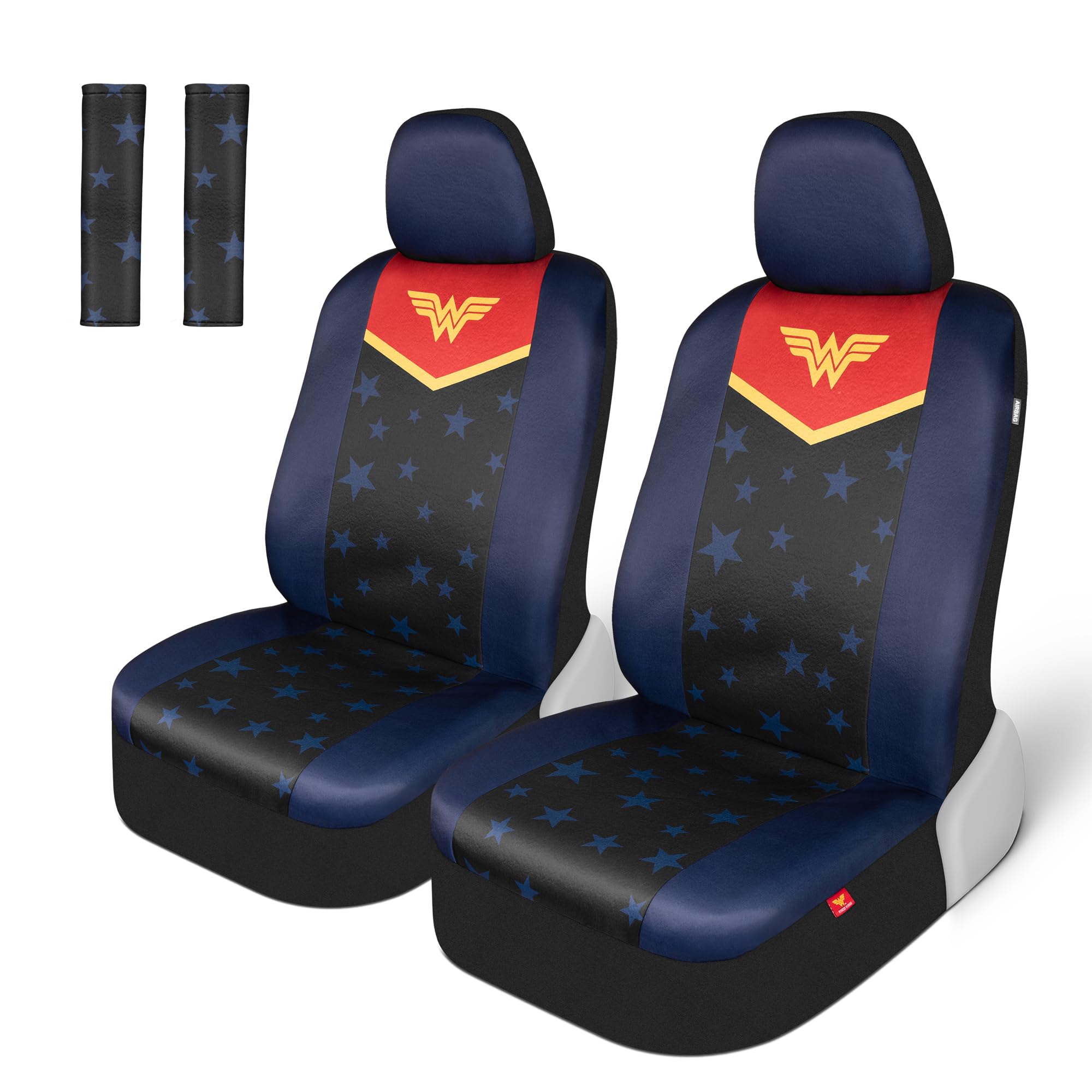 bdk-superman-universal-fit-seat-covers-with-removable-head-cover-seat-belt-pads image 8