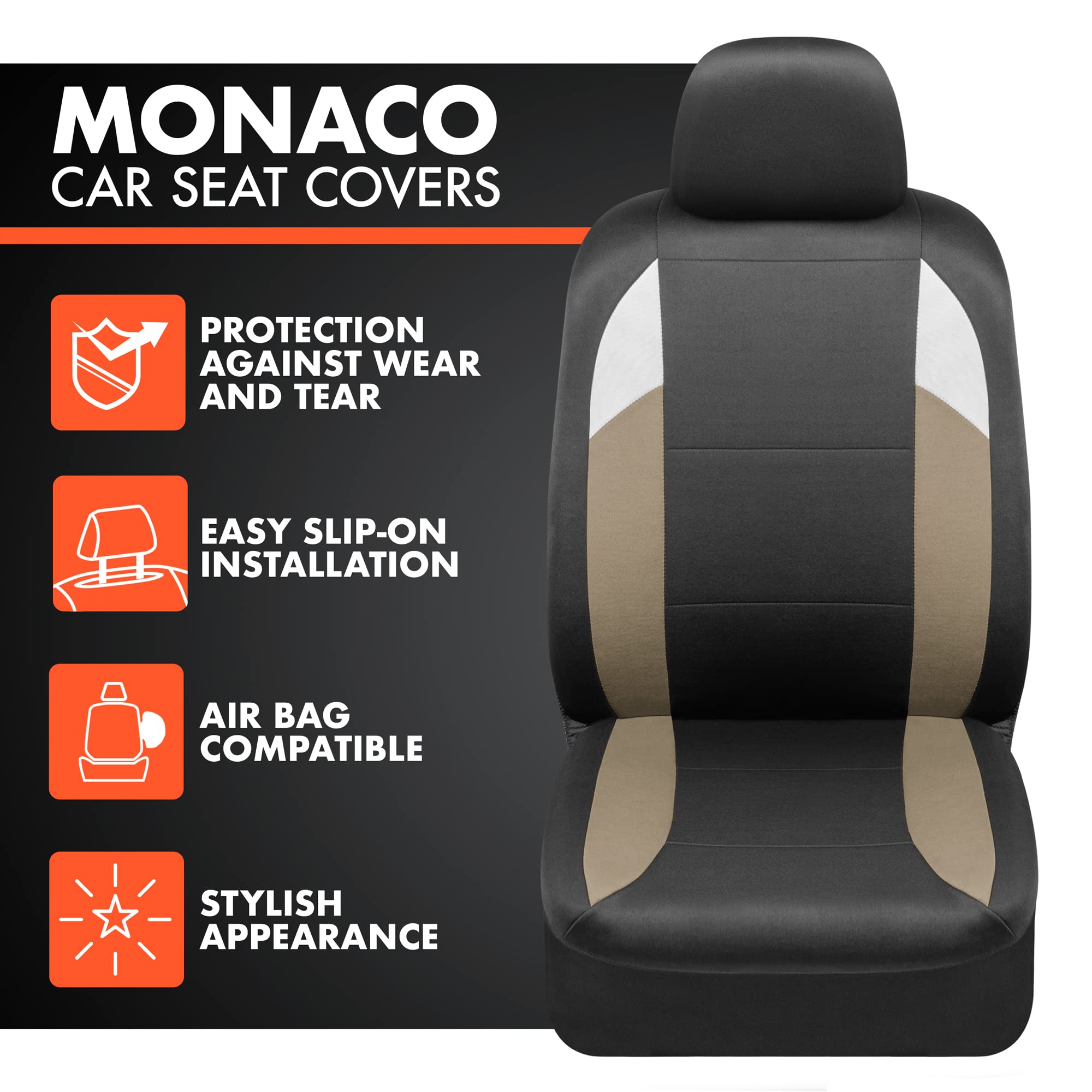 bdk-carxs-monaco-seat-covers-for-cars-full-set-beige-tri-tone-front-and-split-re image 2