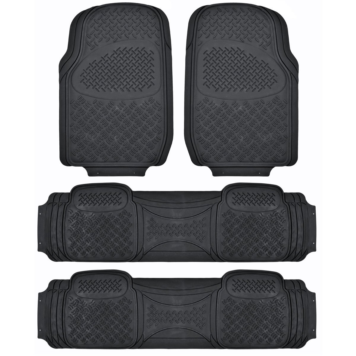 bdk-3-piece-gray-rubber-floor-mats-front-rear-heavy-duty-universal-fit-liners-fo image 8