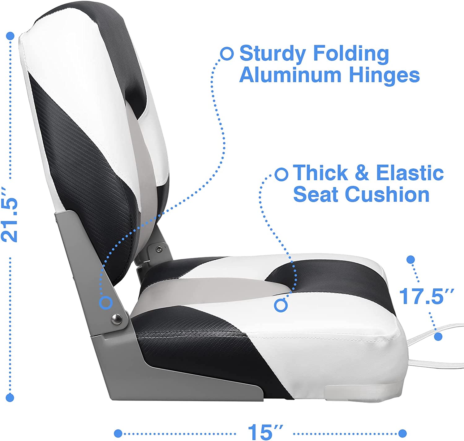 leader-accessories-high-back-folding-fishing-boat-seats-2-seats-marine-grade-vin image 7