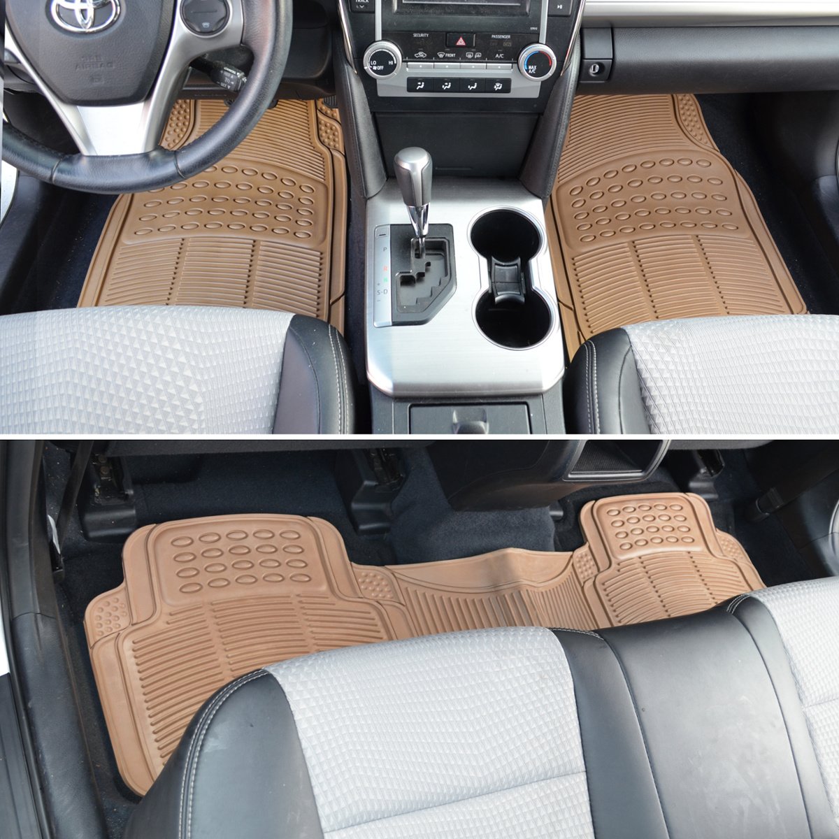 bdk-proliner-all-weather-rubber-floor-mats-trunk-cargo-liner-4-piece-set-front-r image 2