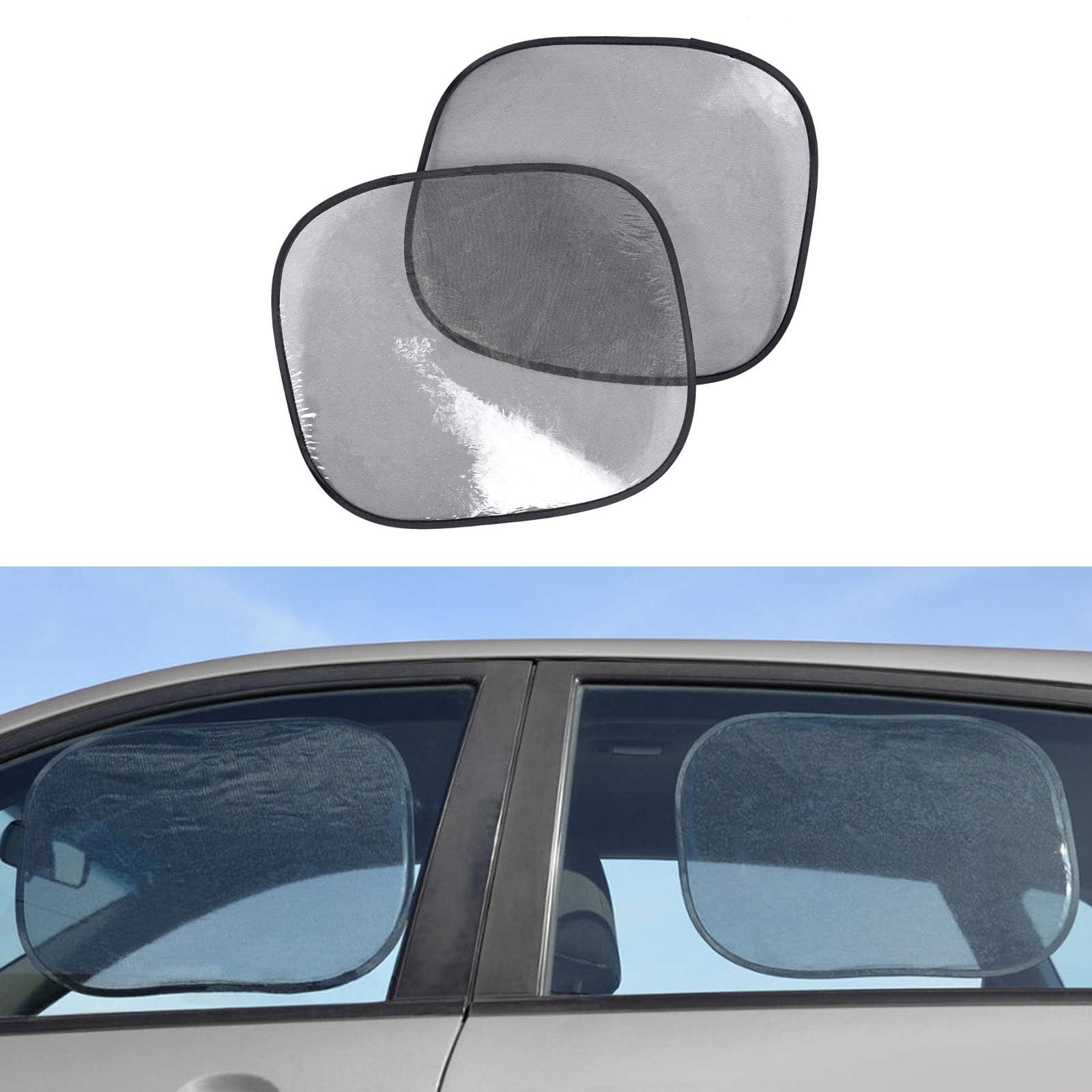 bdk-pet-pals-windshield-sun-shade-with-side-sunshades-double-bubble-accordion-fo image 5