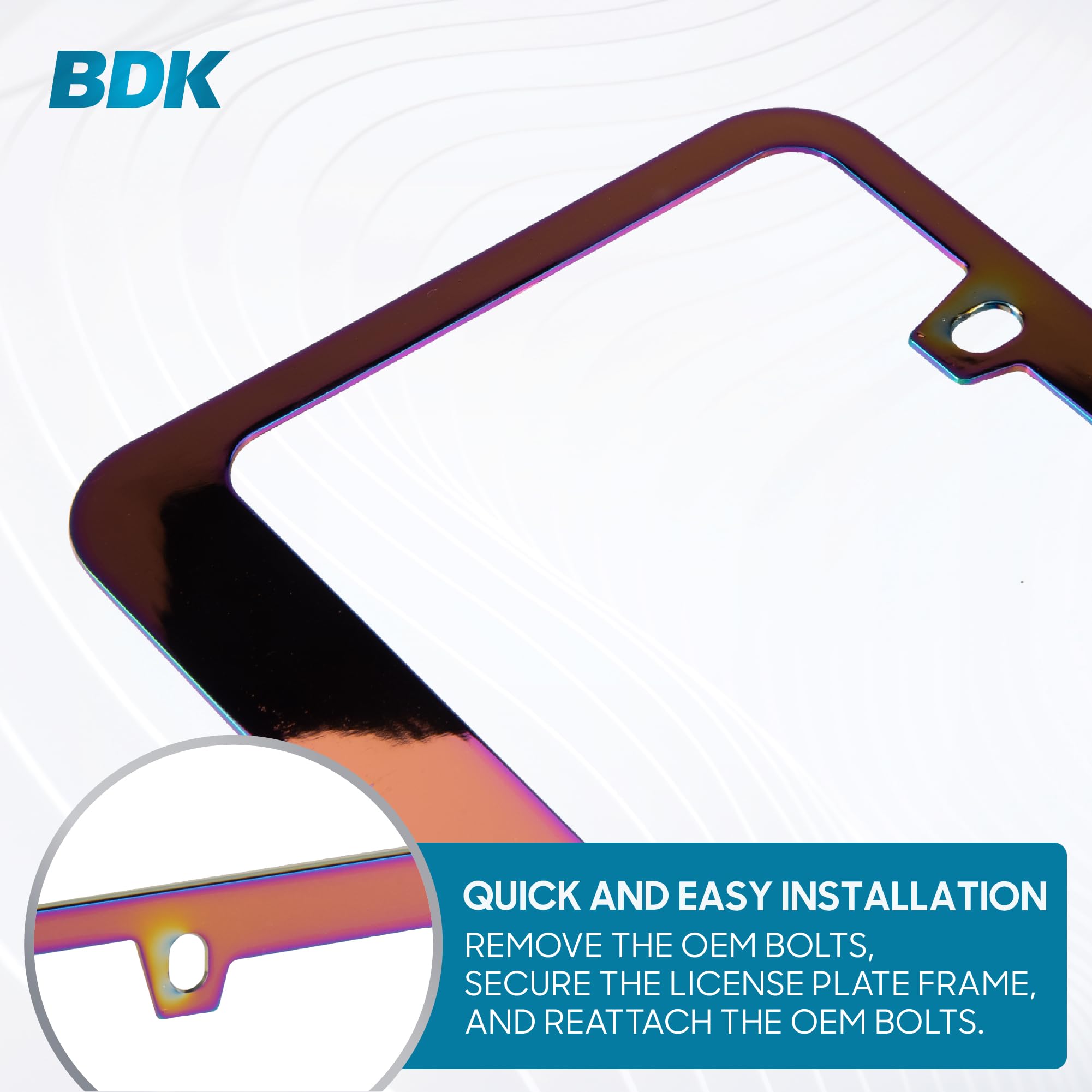 bdk-heavy-duty-stainless-steel-license-plate-frame-universal-size-pack-of-2 image 5
