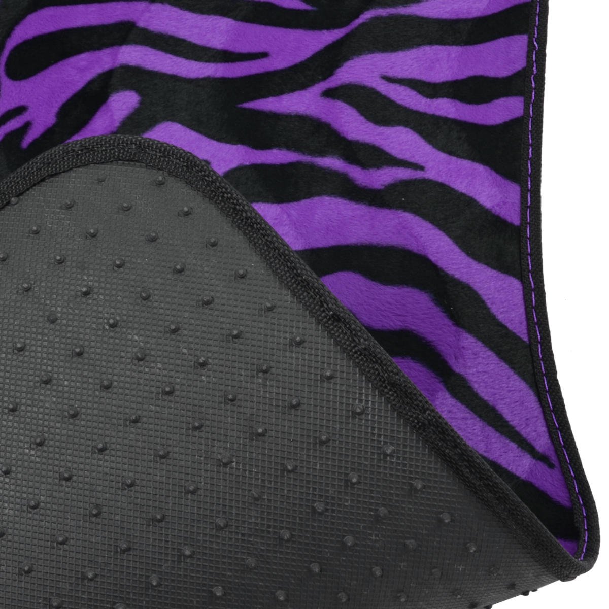 bdk-zebra-stripe-animal-print-carpet-floor-mats-universal-fit-4-pieces-purple image 7