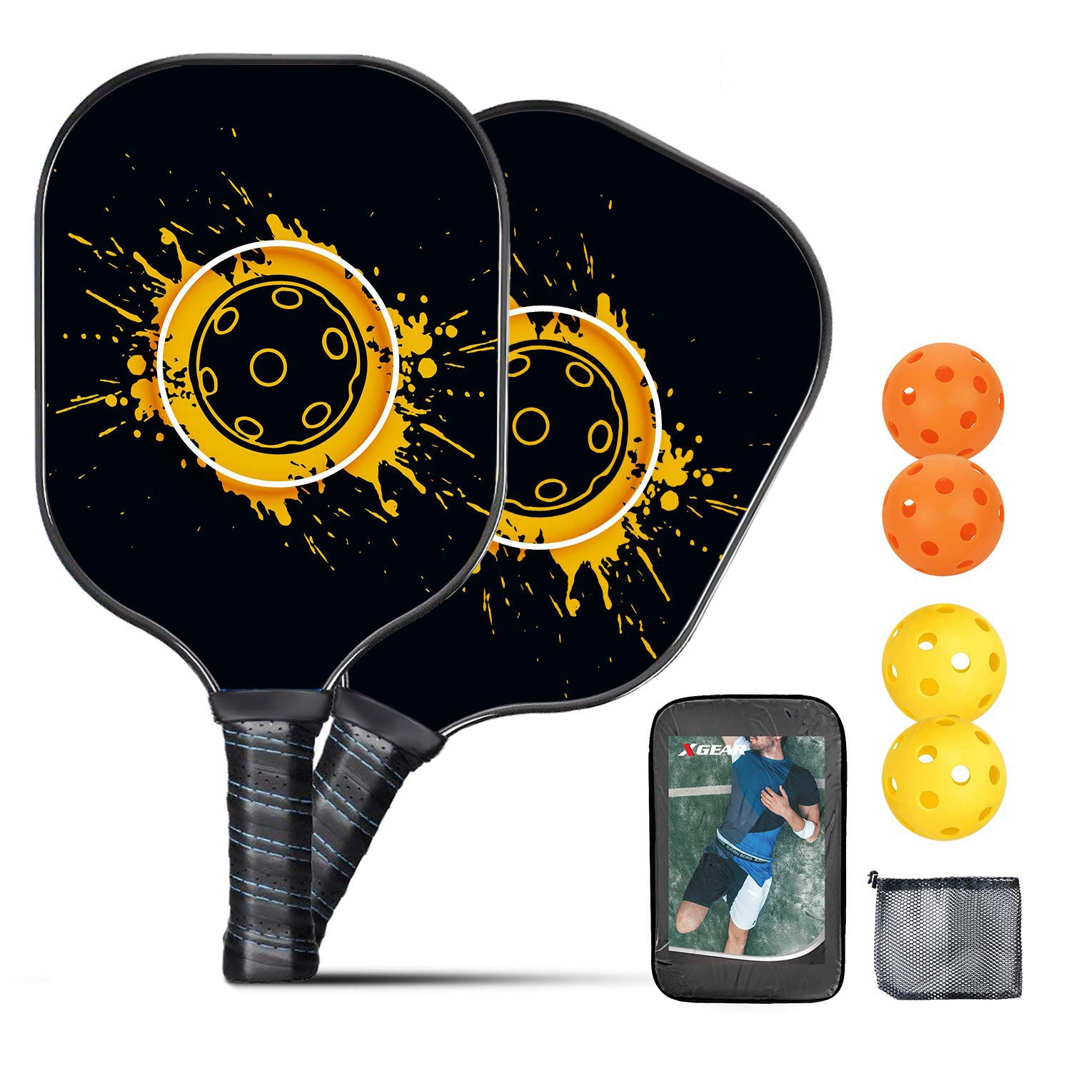 leader-accessories-splash-lightweight-graphite-pickleball-paddle-set-2-paddles-b image 1