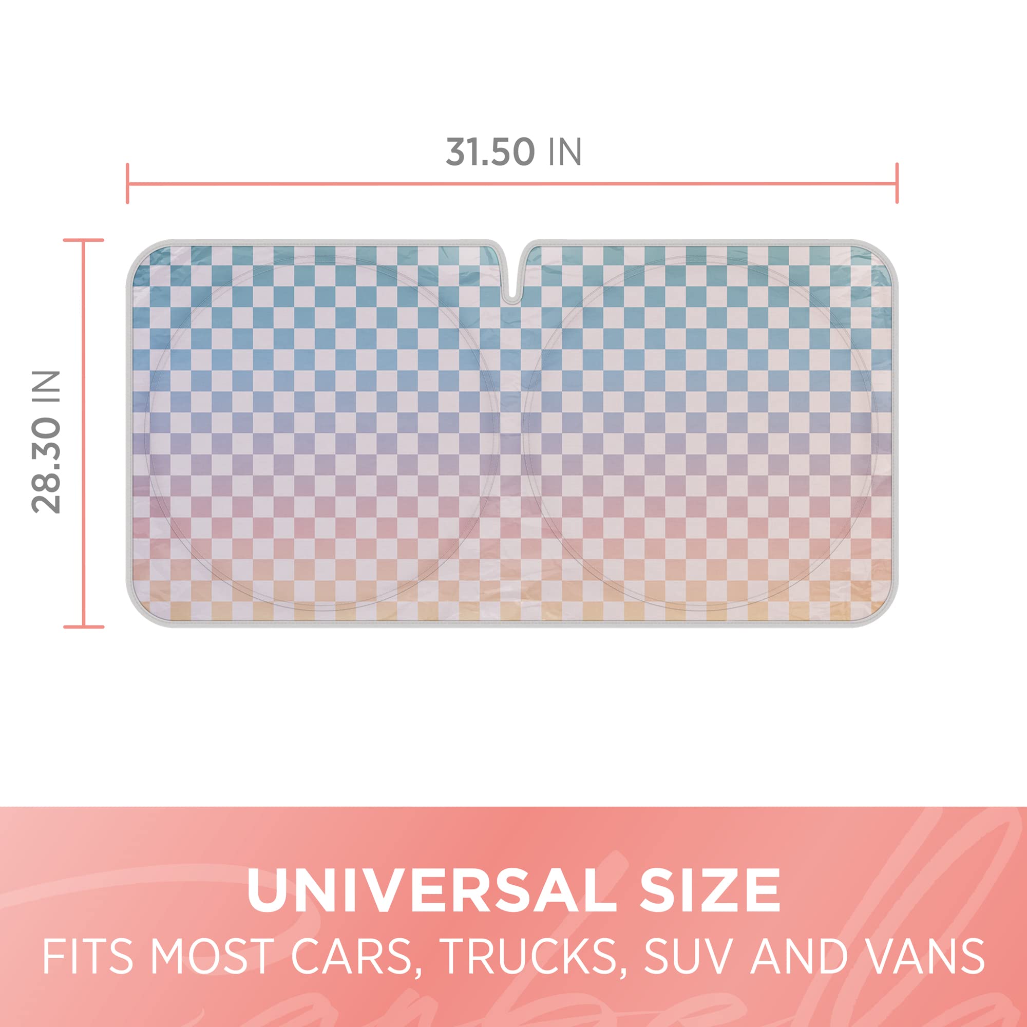 bdk-checker-gradient-jumbo-windshield-sun-shade-64-x32 image 7