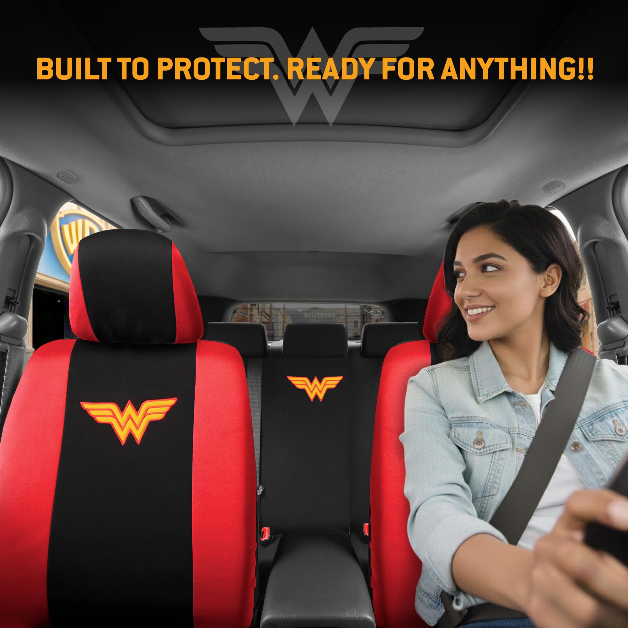 bdk-wonder-woman-9-piece-car-seat-cover-set-warner-bros-licensed-front-rear-poly image 2