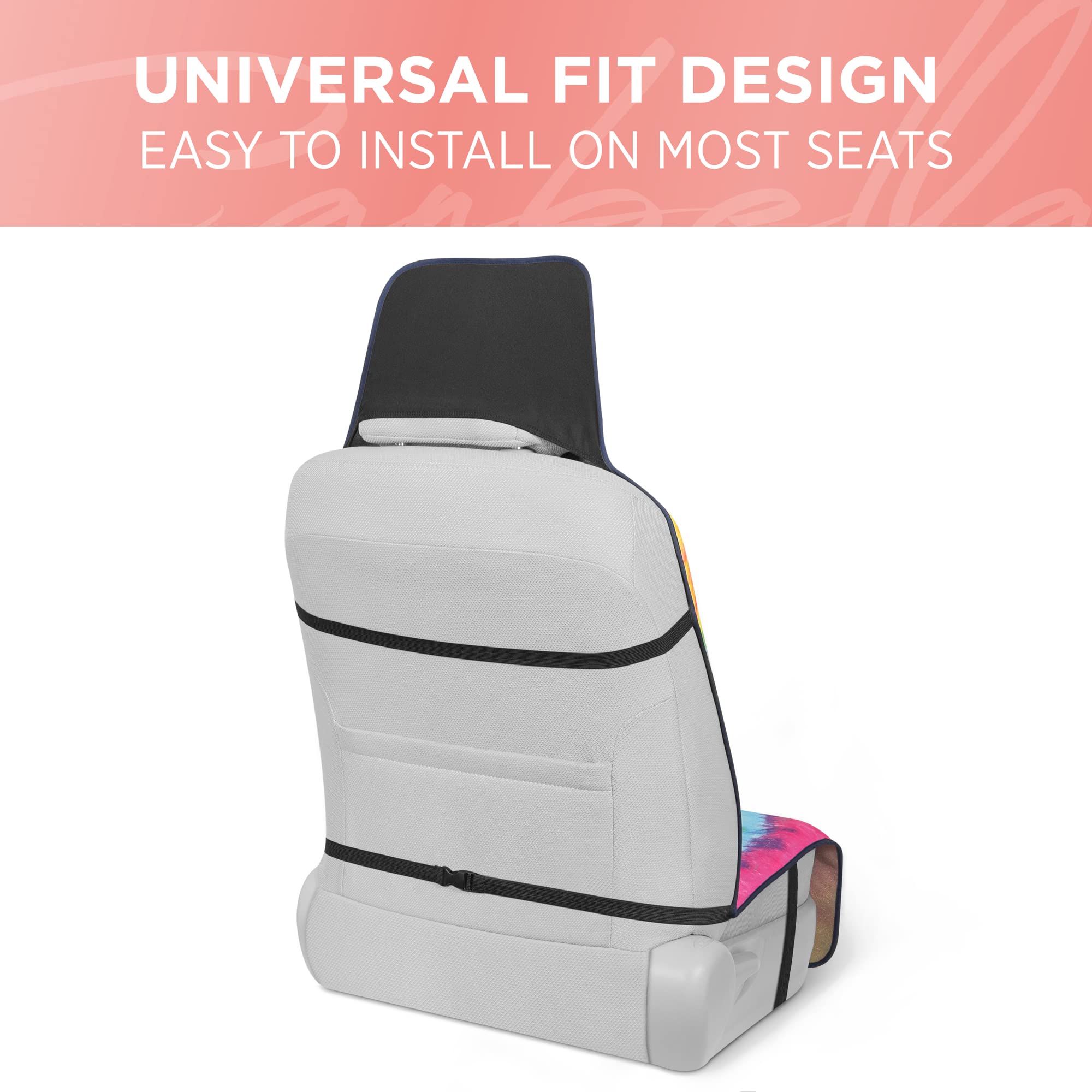 carbella-3pc-rainbow-tie-dye-seat-liner-set-2-front-seat-covers-matching-steerin image 6