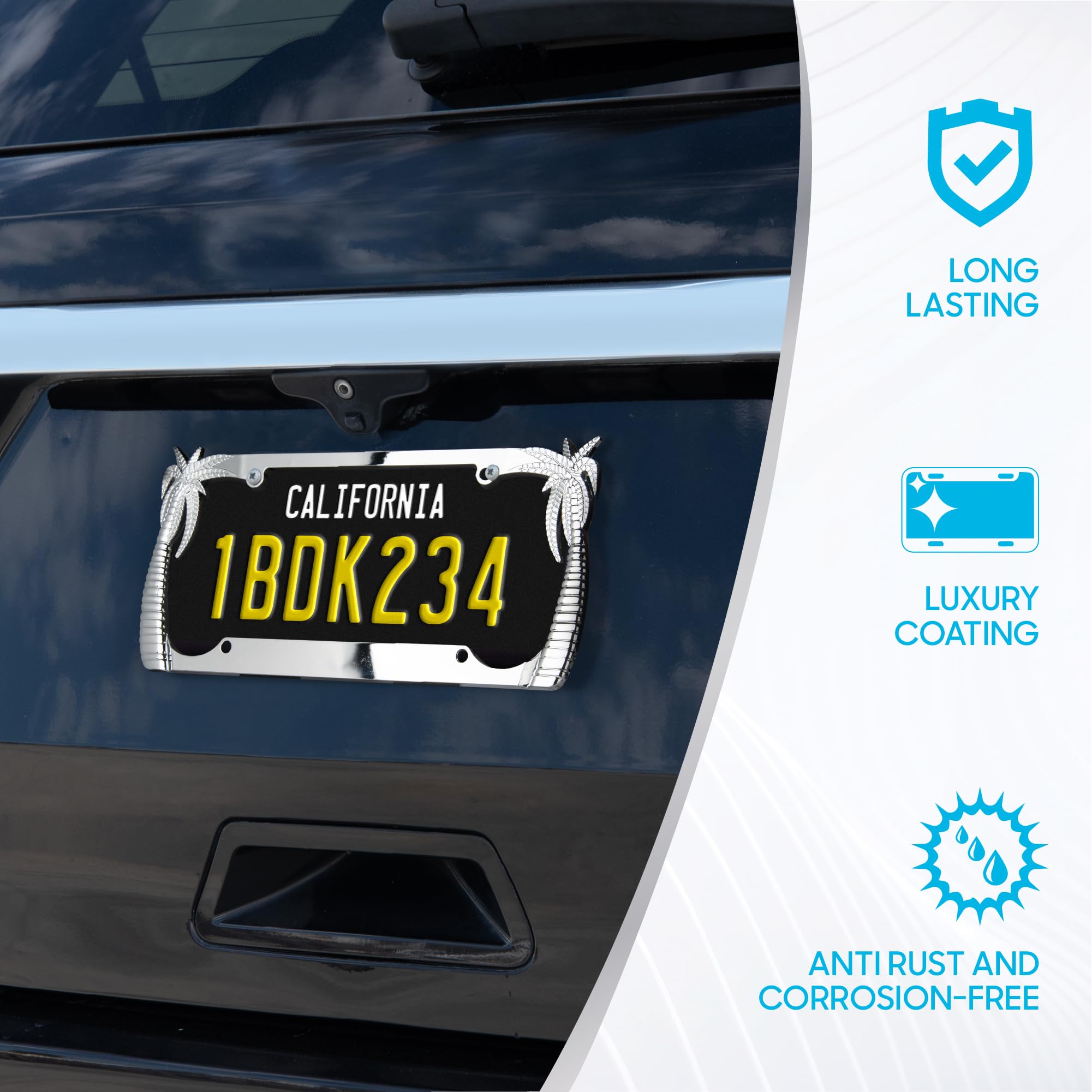 bdk-heavy-duty-rust-proof-stainless-steel-chrome-license-plate-frame-tropical-pa image 7