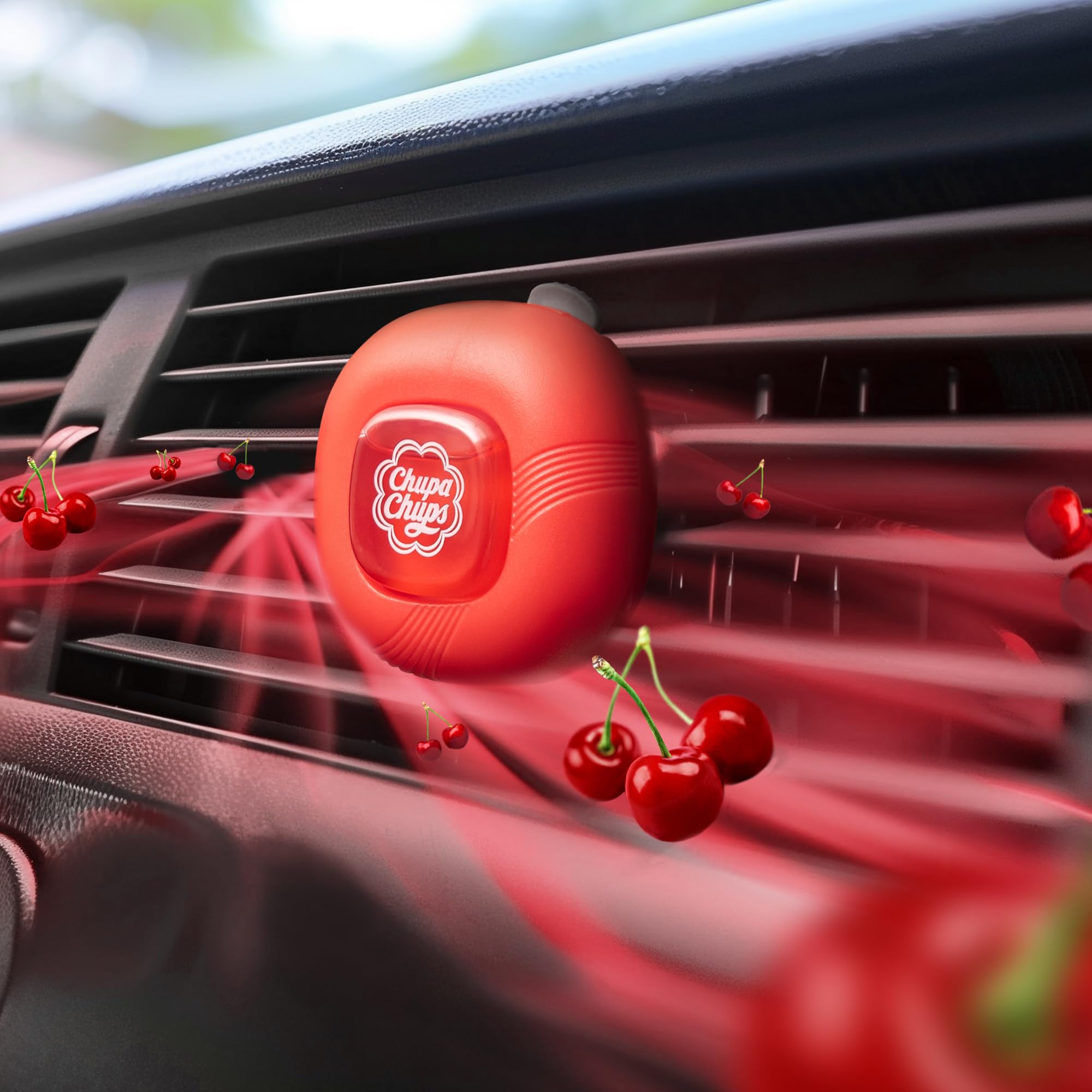 bdk-chupa-chups-cherry-car-air-freshener-vent-clips-2-pack-long-lasting-adjustab image 4
