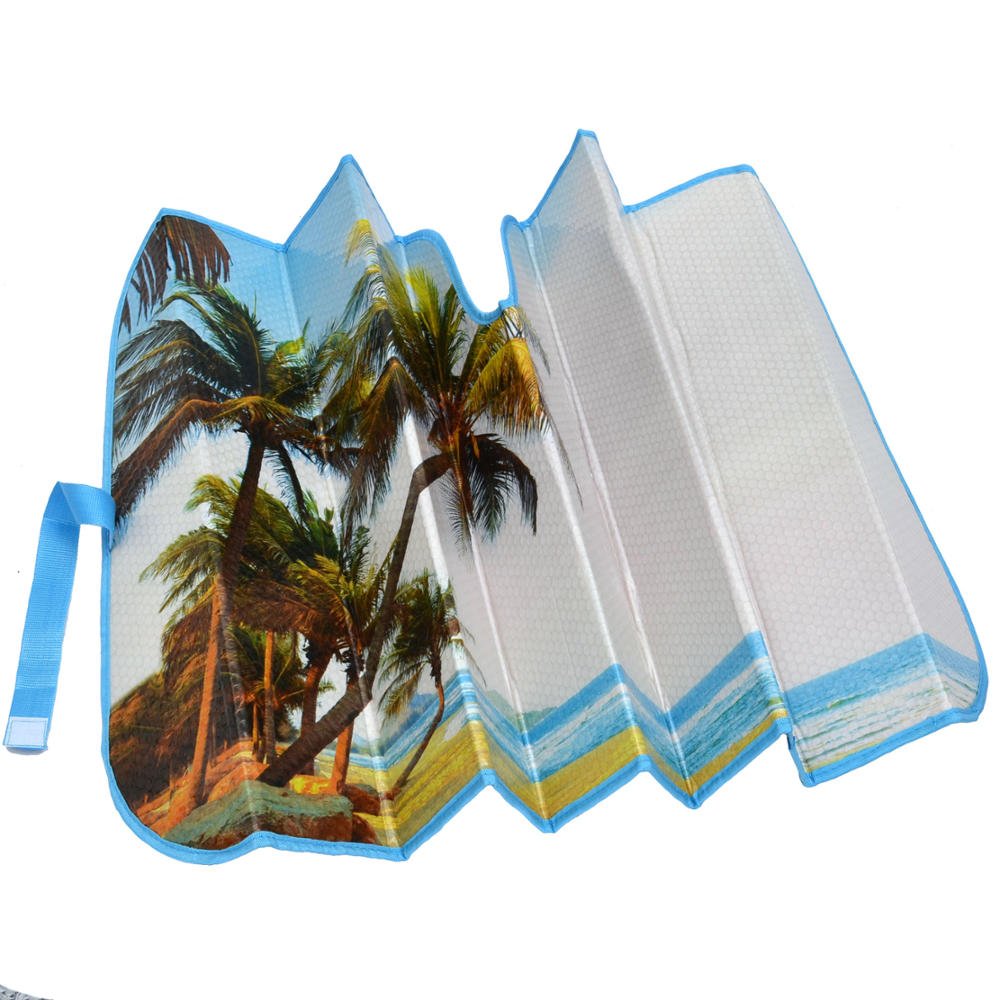 bdk-tropical-palm-trees-accordion-windshield-sun-shade-with-2-baby-side-window-s image 4