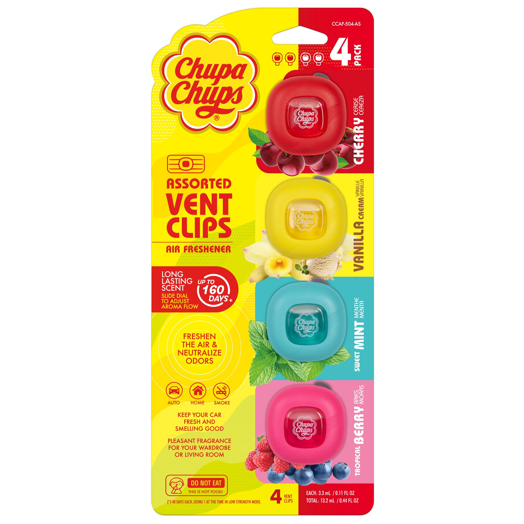 bdk-chupa-chups-car-air-freshener-vent-clips-4-pack-assorted-scents image 1