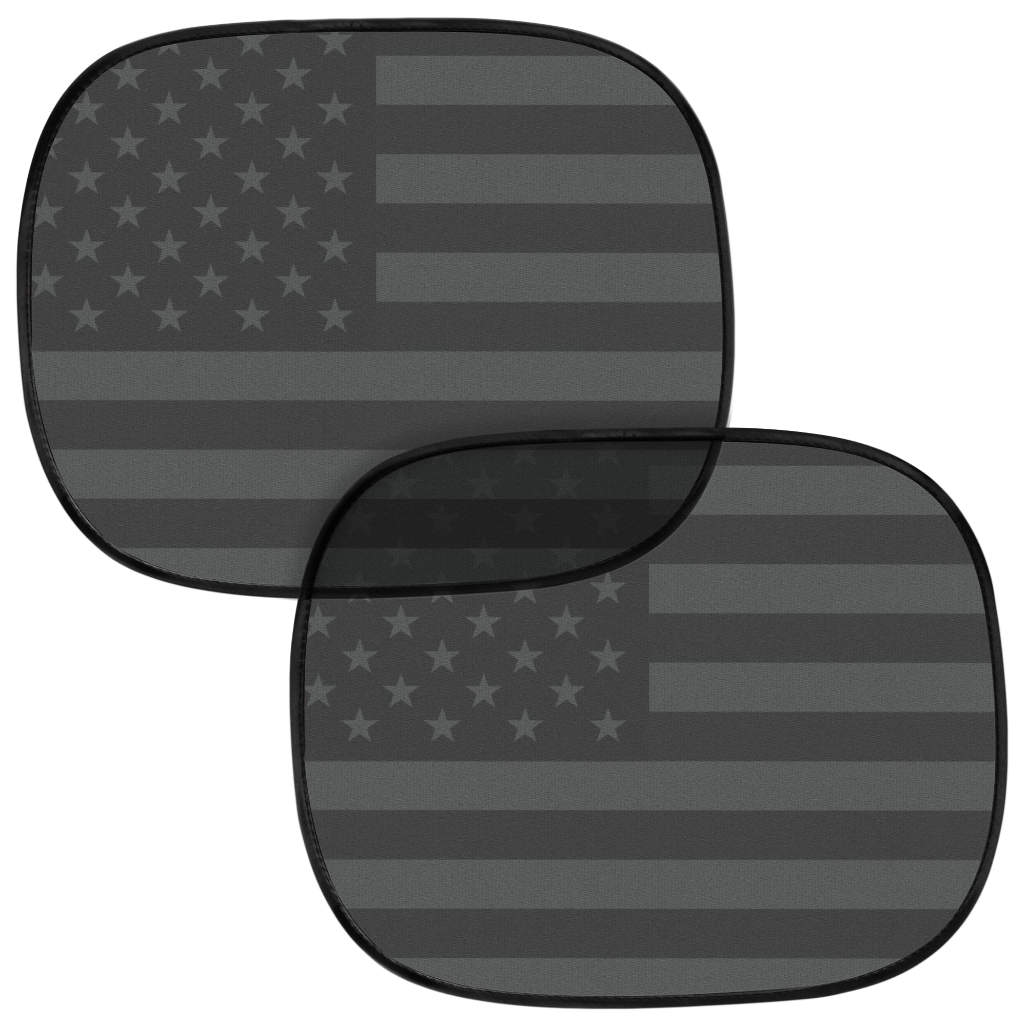 motor-trend-usa-black-american-flag-car-window-shades-2-pack-18-x-14-heat-glare- image 1