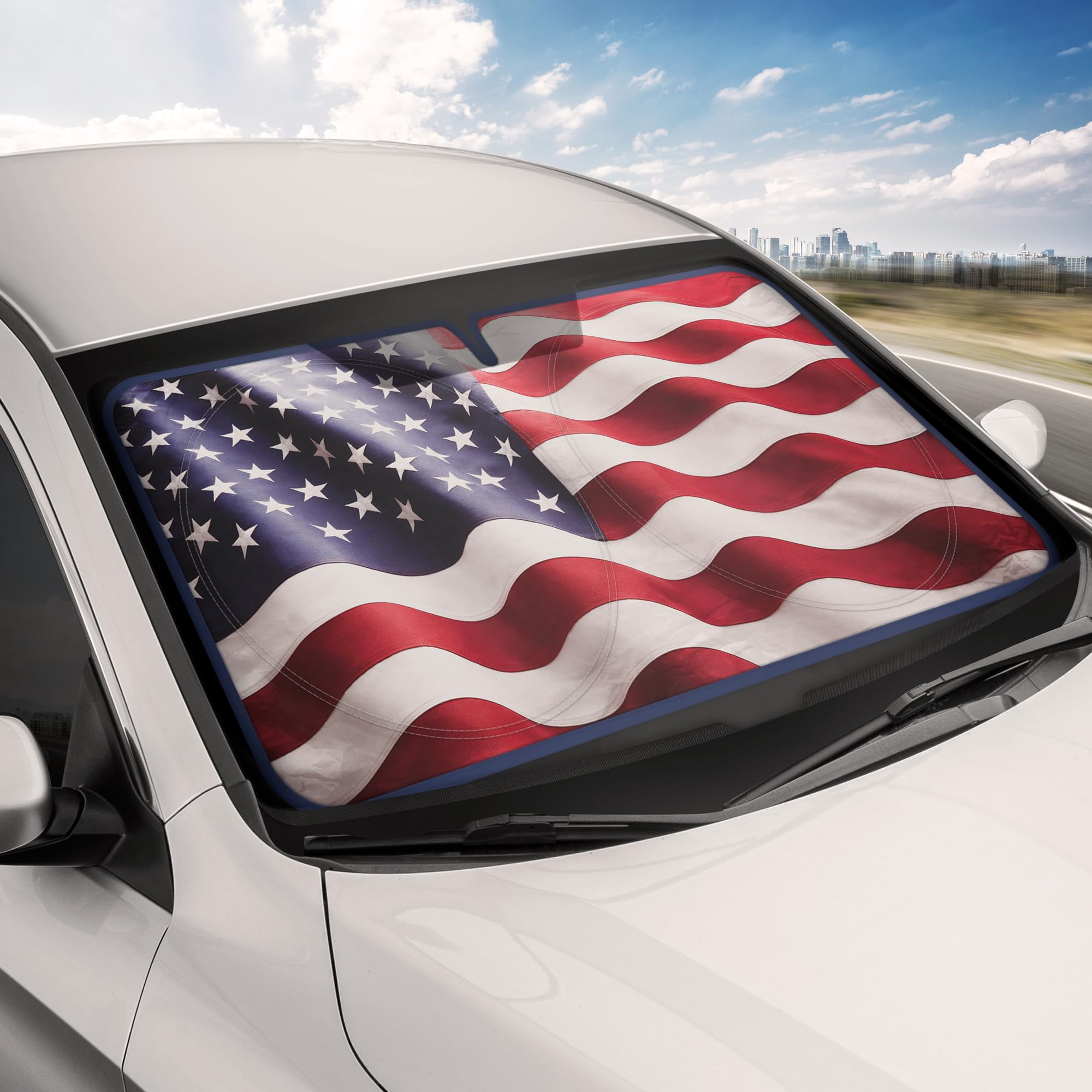 motor-trend-usa-americana-flag-windshield-sun-shade-medium-65-x33-pop-up-foldabl image 3