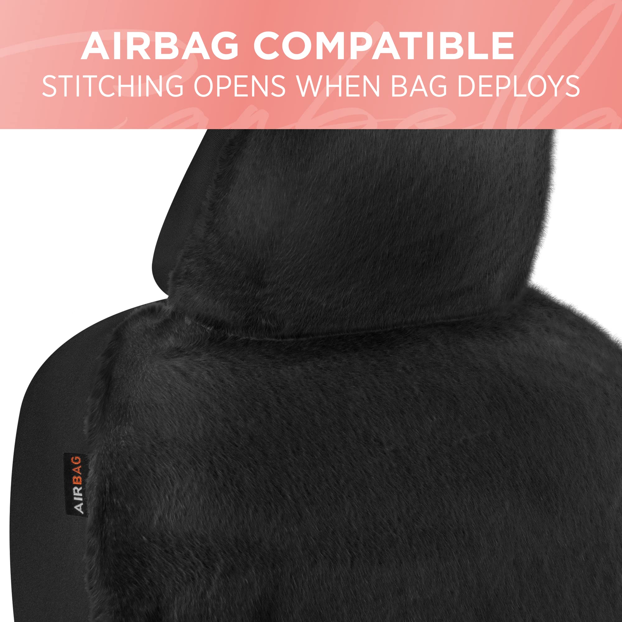 bdk-carbella-sheepskin-faux-fur-car-seat-covers-2-pack-front-seats-black image 6