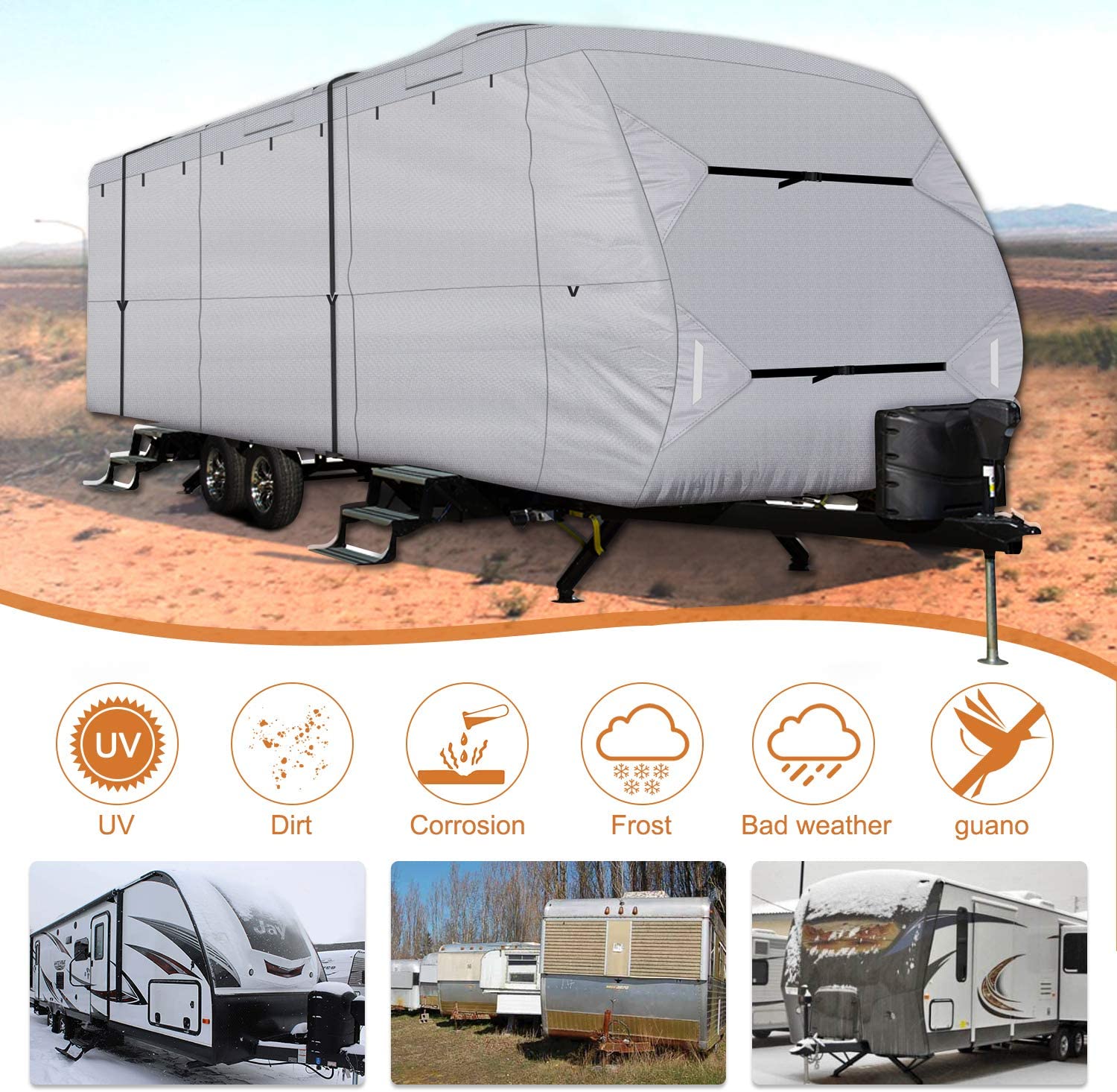leader-accessories-travel-trailer-rv-cover-300d-ripstop-polyester-all-weather-pr image 5