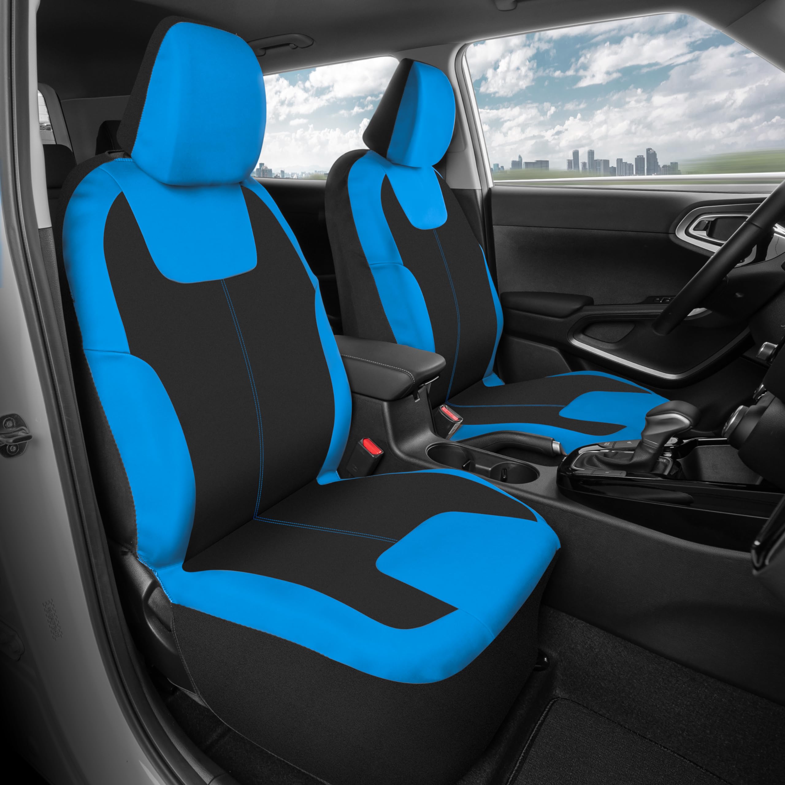 motor-trend-blue-black-waterproof-neoprene-front-seat-covers-set-of-2-with-remov image 3