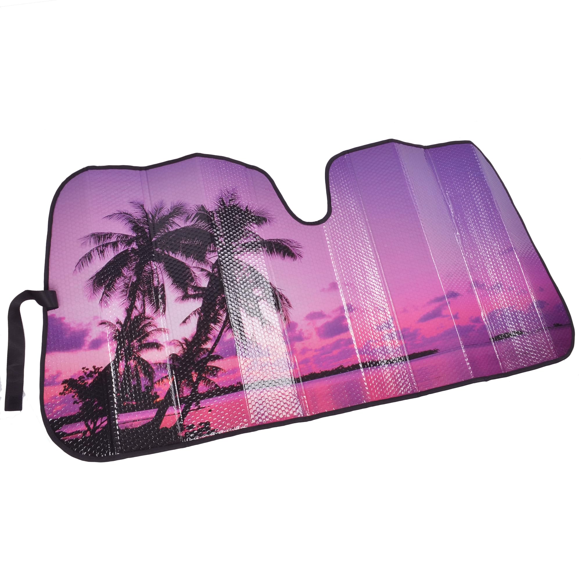 bdk-purple-sunset-beach-accordion-windshield-sun-shade-58x27-inches-uv-protectio image 8