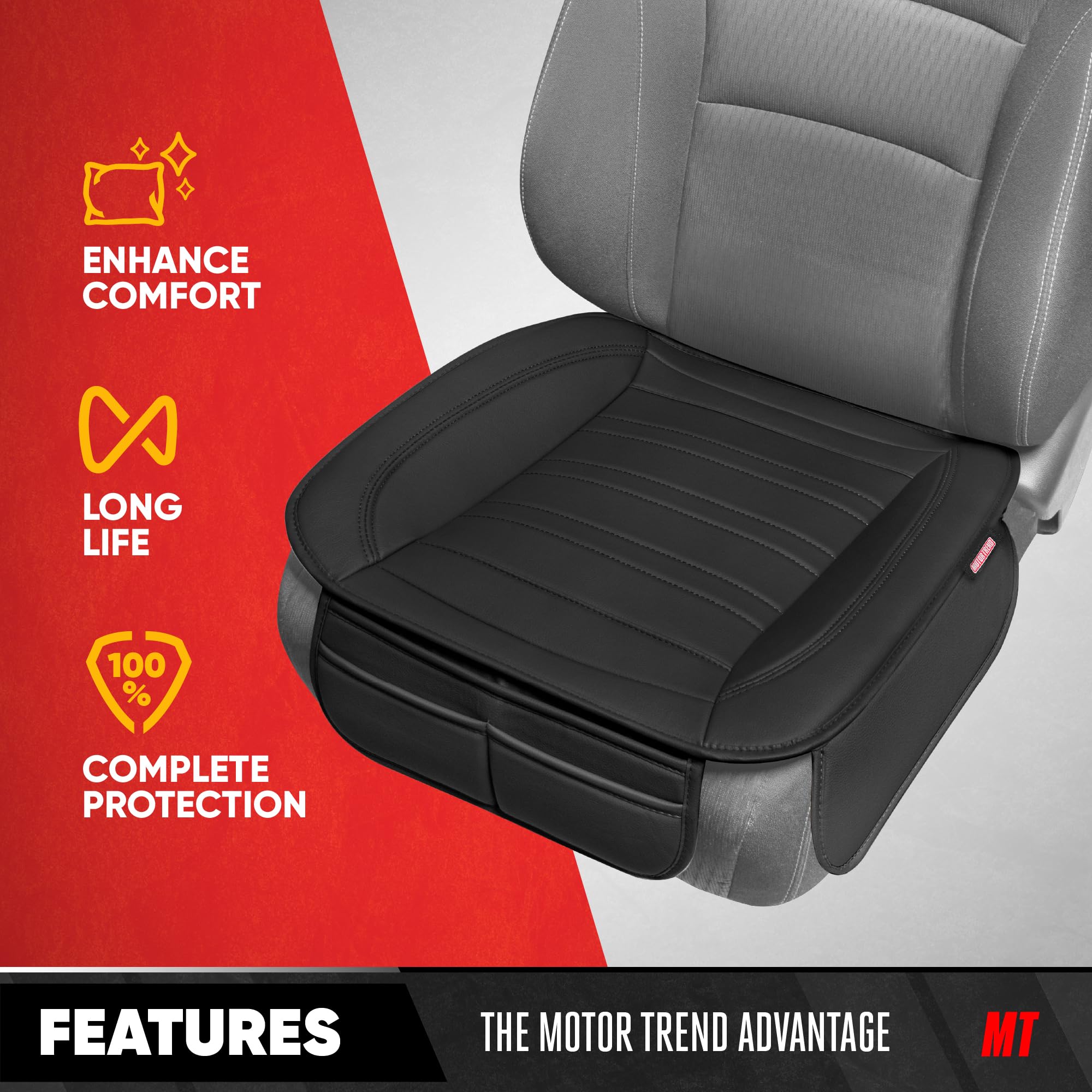 motor-trend-faux-leather-padded-bottom-seat-covers-with-storage-pockets-2-pack-b image 2