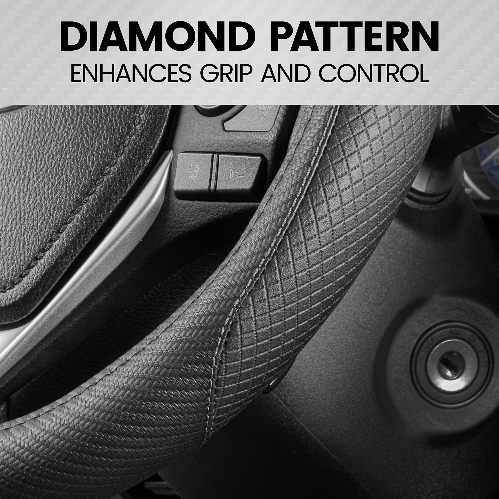 bdk-griptech-stitched-diamond-steering-wheel-cover-standard-15-inch-black-non-sl image 5