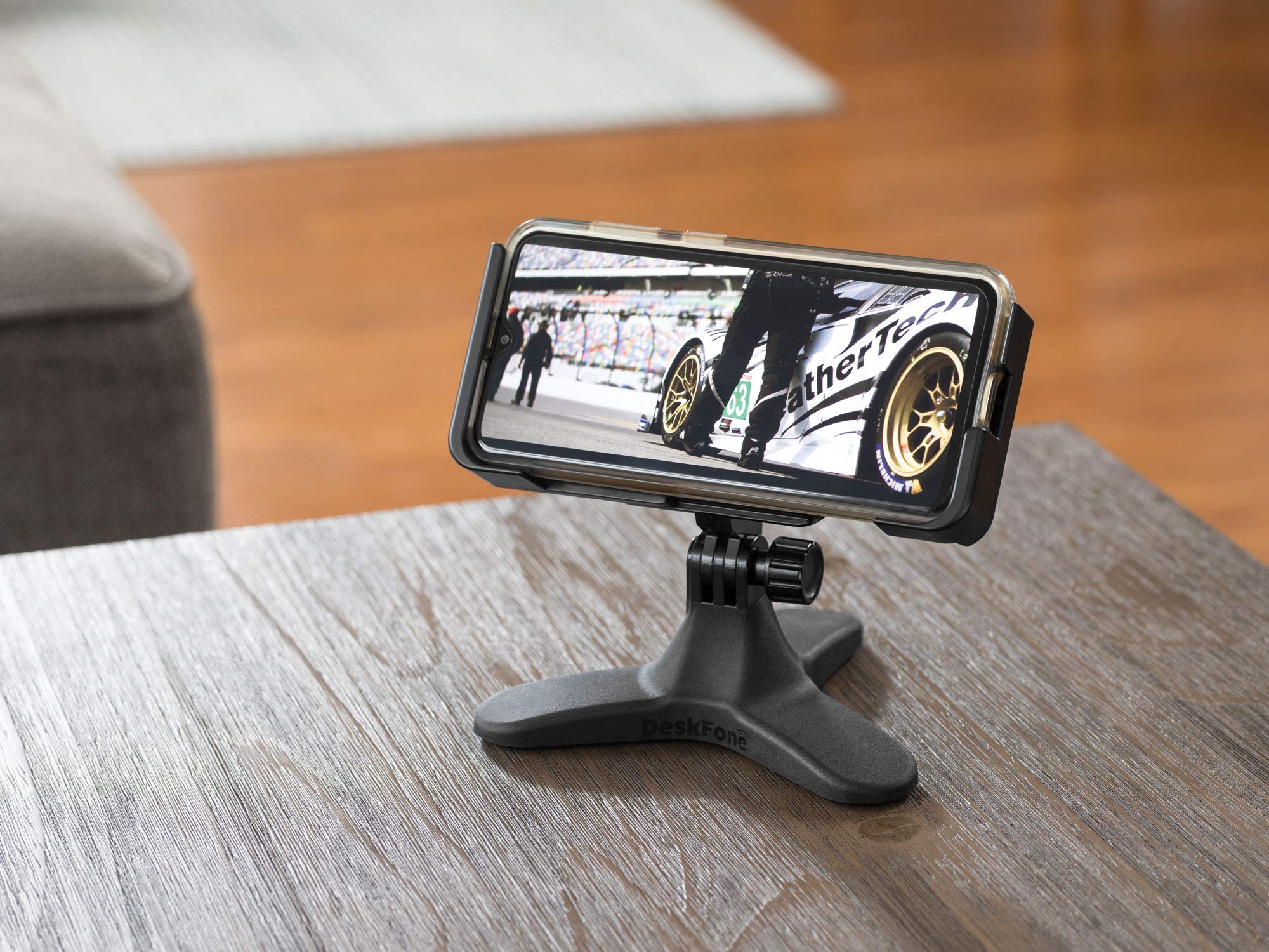 weathertech-deskfone-two-view-universal-phone-holder-for-flat-surfaces-black-pla image 3
