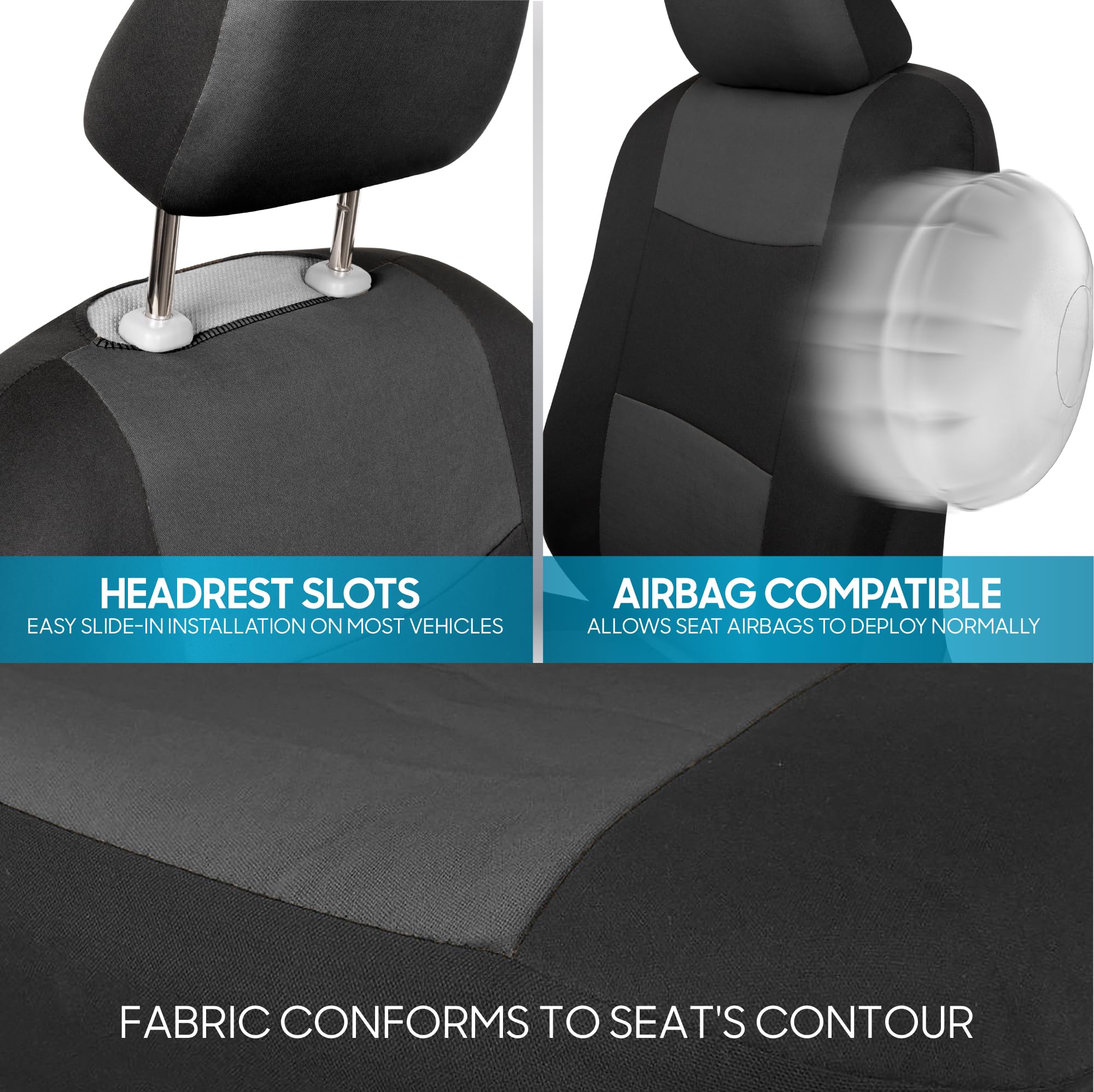bdk-polypro-car-seat-covers-full-set-in-charcoal-on-black image 8
