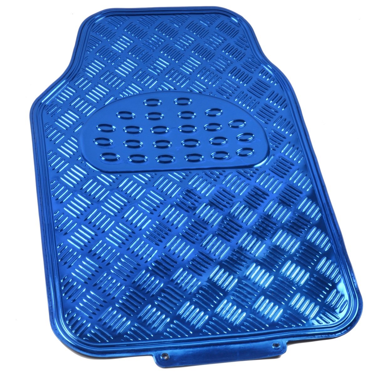 bdk-4-piece-all-weather-universal-fit-floor-mats-metallic-blue-diamond-pattern image 2