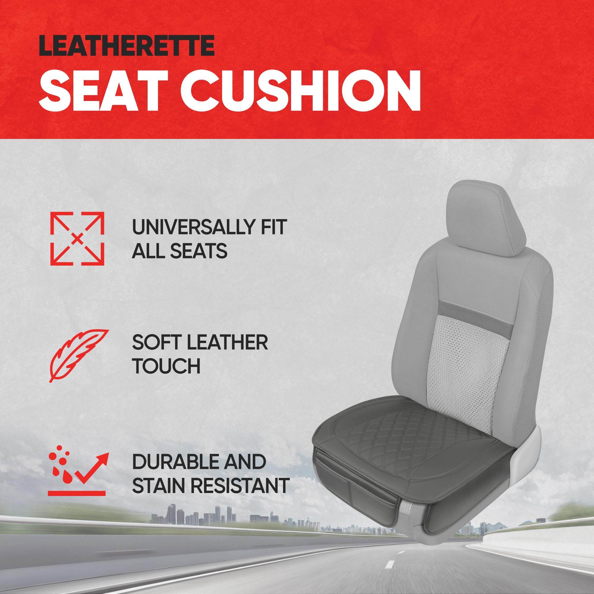 motor-trend-diamond-stitched-faux-leather-seat-covers-2-pack-front-seats-gray-wi image 5