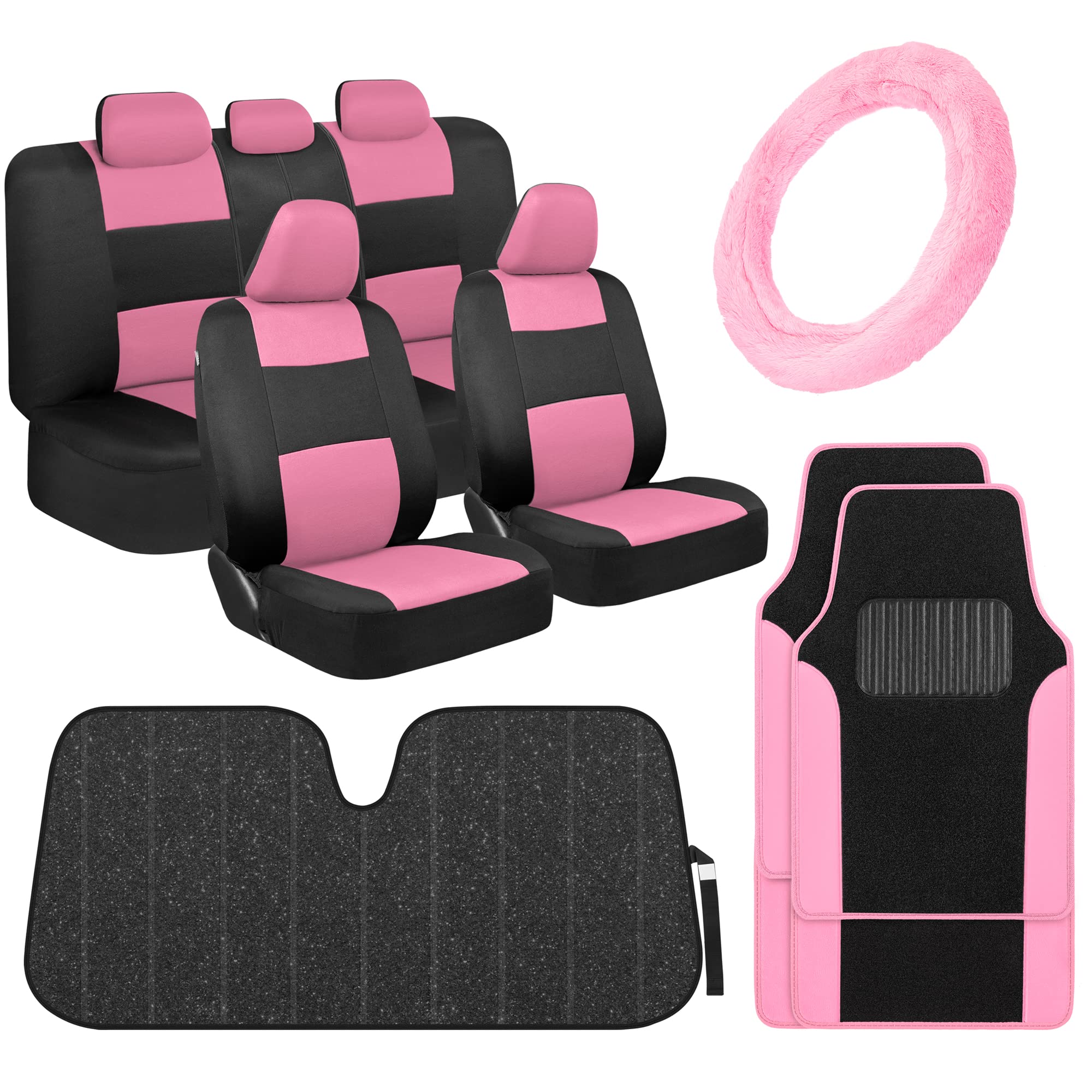bdk-polypro-purple-car-seat-covers-gift-set-with-floor-mats-fur-steering-wheel-c image 6