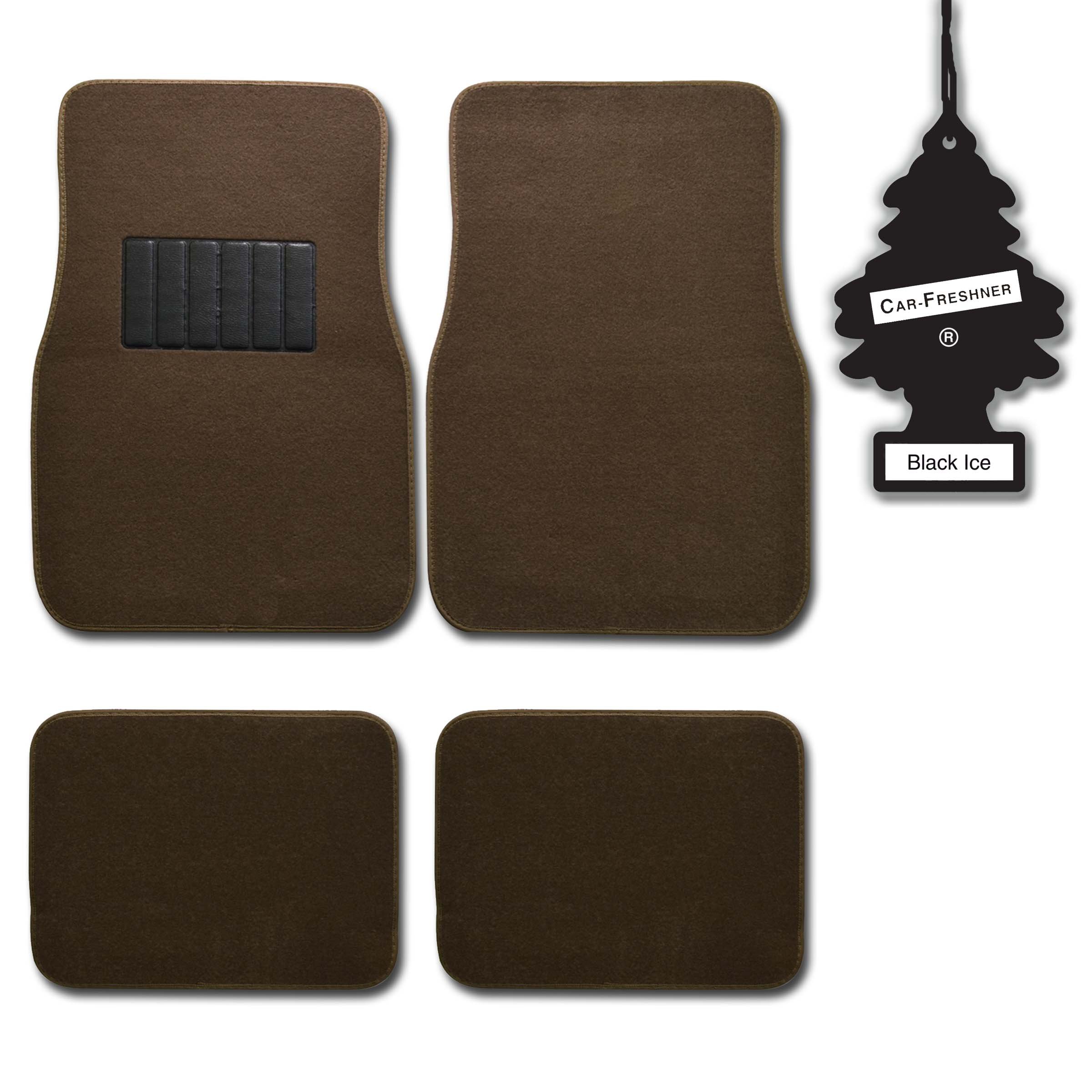 bdk-universal-carpet-car-mats-4-piece-with-heel-pad-little-tree-air-freshener image 1