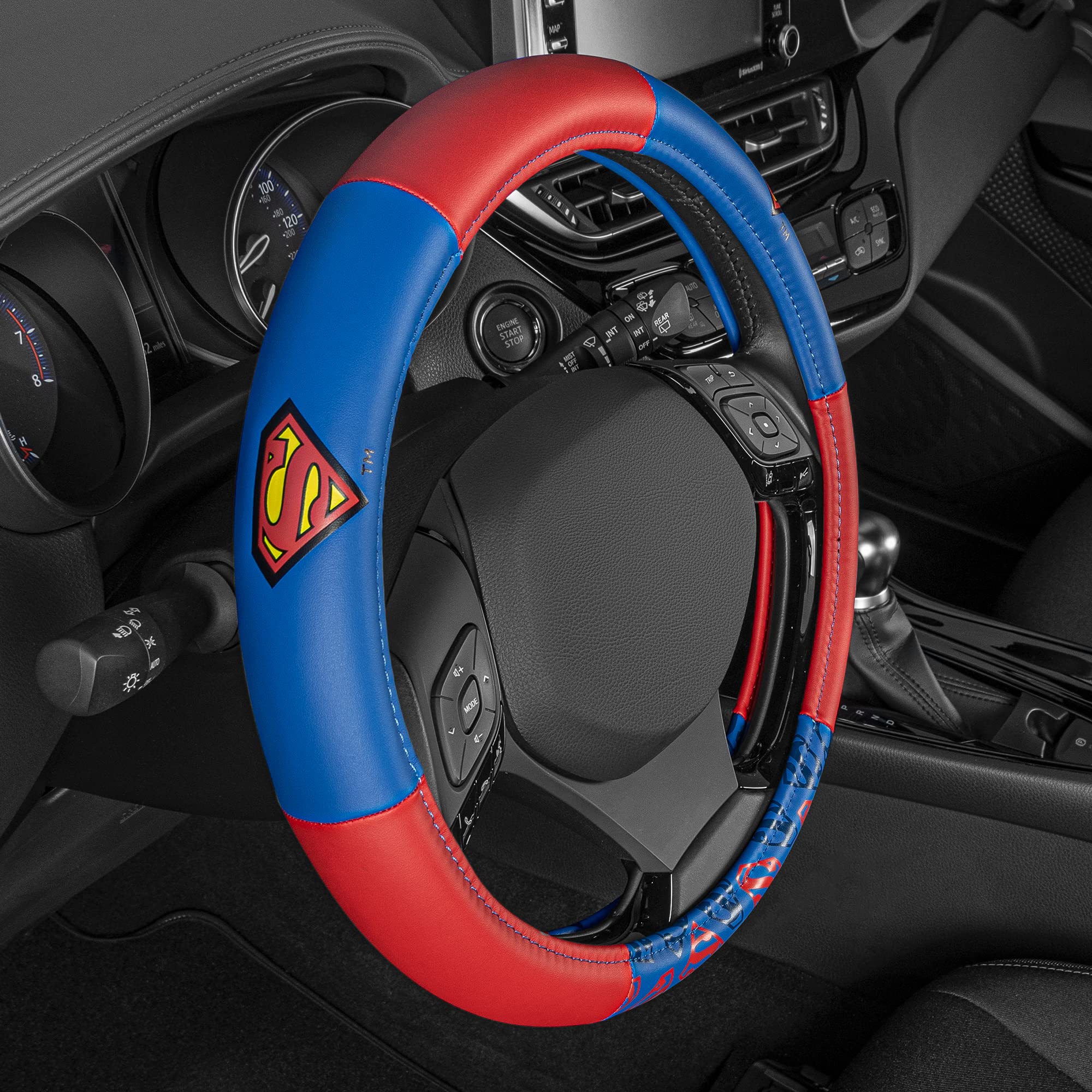 bdk-warner-bros-dc-comics-superman-steering-wheel-cover-ergonomic-grip-universal image 5