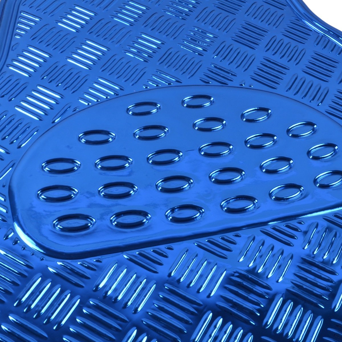 bdk-4-piece-all-weather-universal-fit-floor-mats-metallic-blue-diamond-pattern image 3