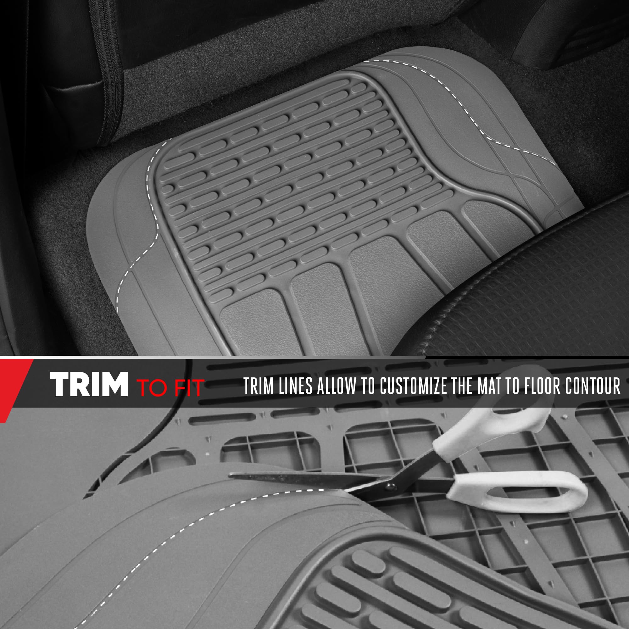 bdk-motor-trend-wingrunner-rubber-rear-floor-mat-liner-universal-all-weather-pro image 5