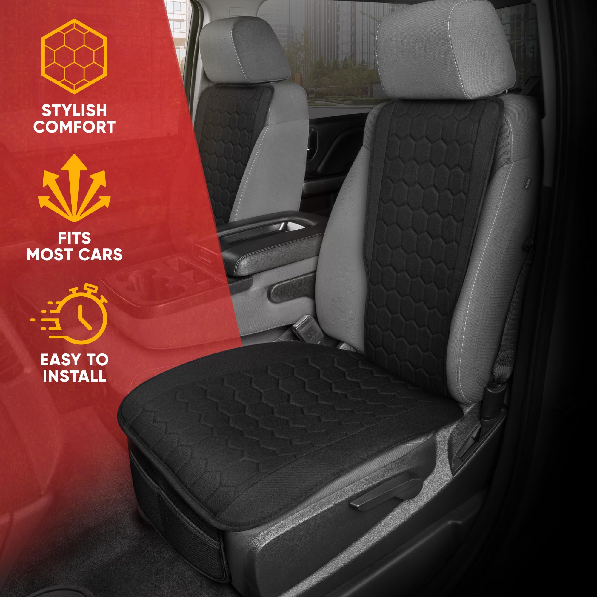 motor-trend-luxefit-black-seat-covers-for-cars-trucks-suvs-vans-2-pack-premium-f image 6