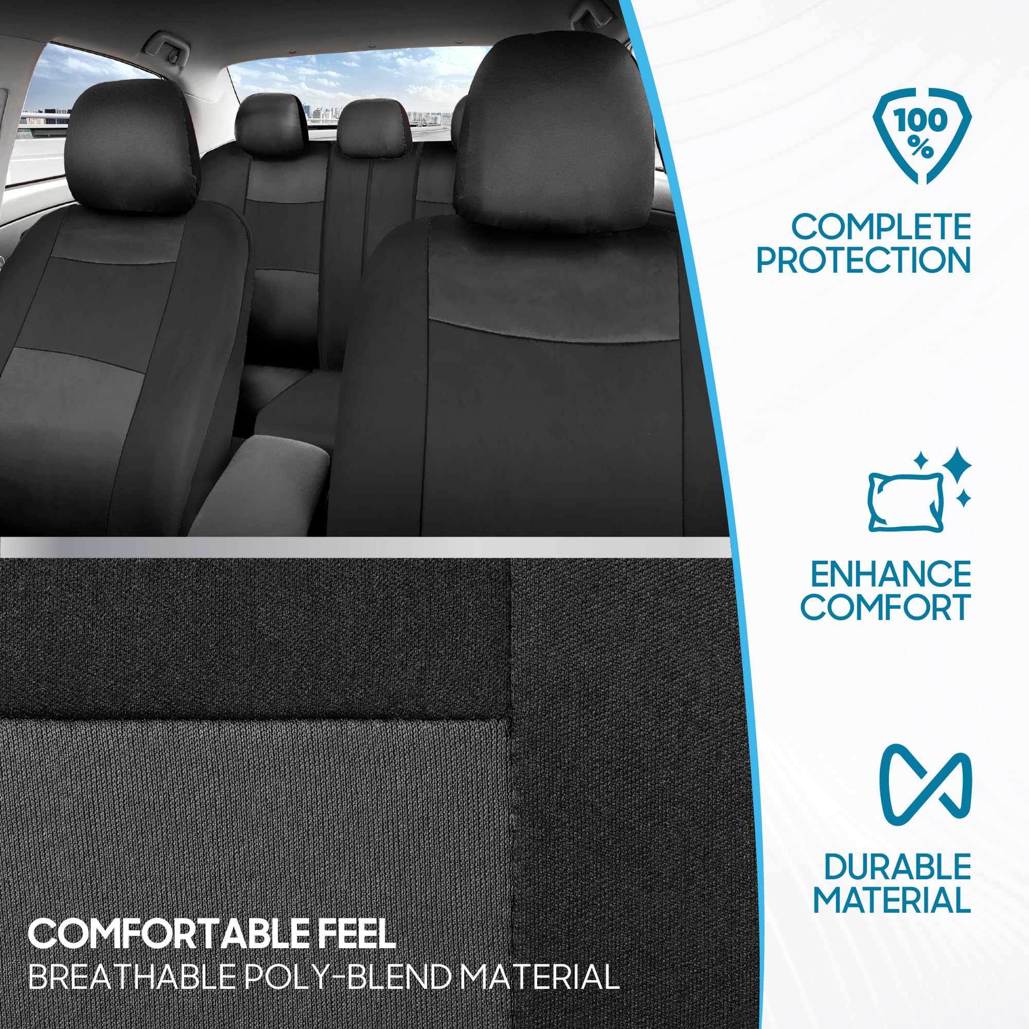 bdk-polypro-car-seat-covers-full-set-in-charcoal-on-black image 5