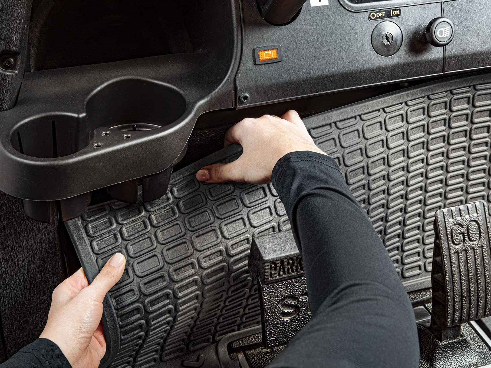 weathertech-custom-golf-cart-mat-for-ezgo-rxv-and-2five-1st-row-black-model-w603 image 7
