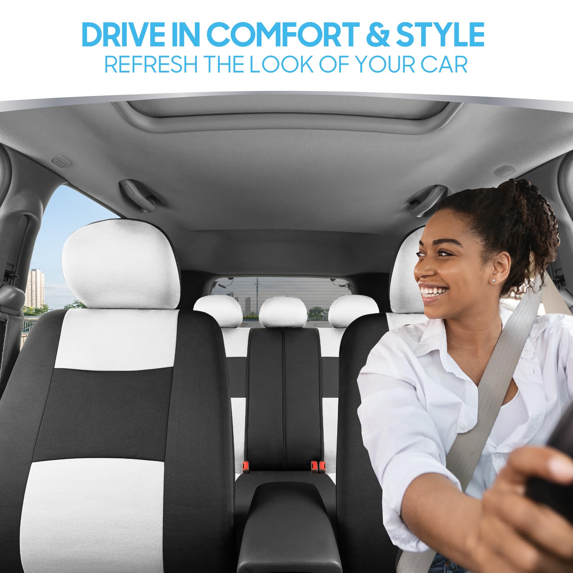 bdk-polypro-car-seat-covers-full-set-white-black-universal-fit-with-airbag-compa image 2