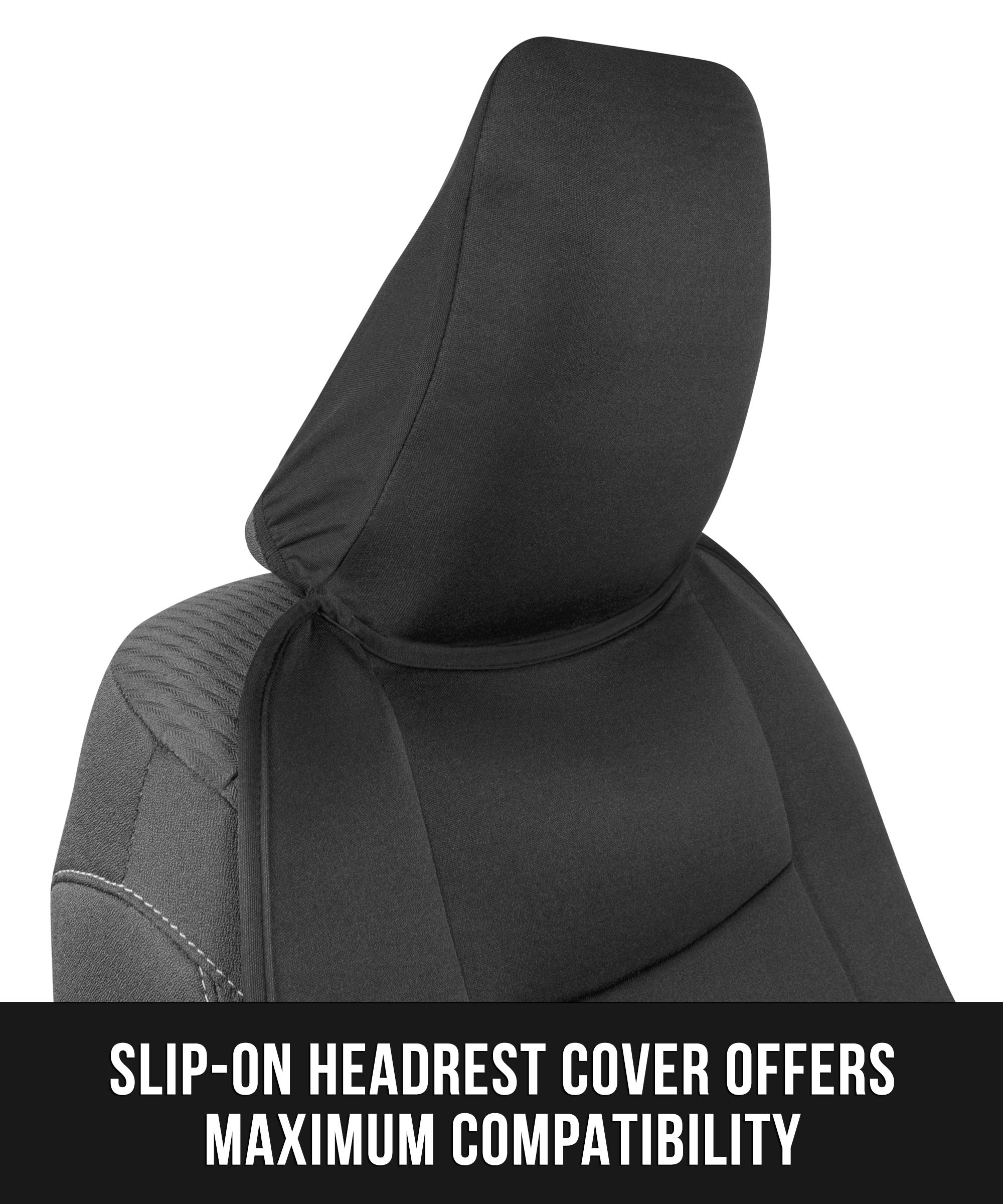 bdk-easyfit-front-seat-covers-set-of-2-with-integrated-headrest-covers-black image 5