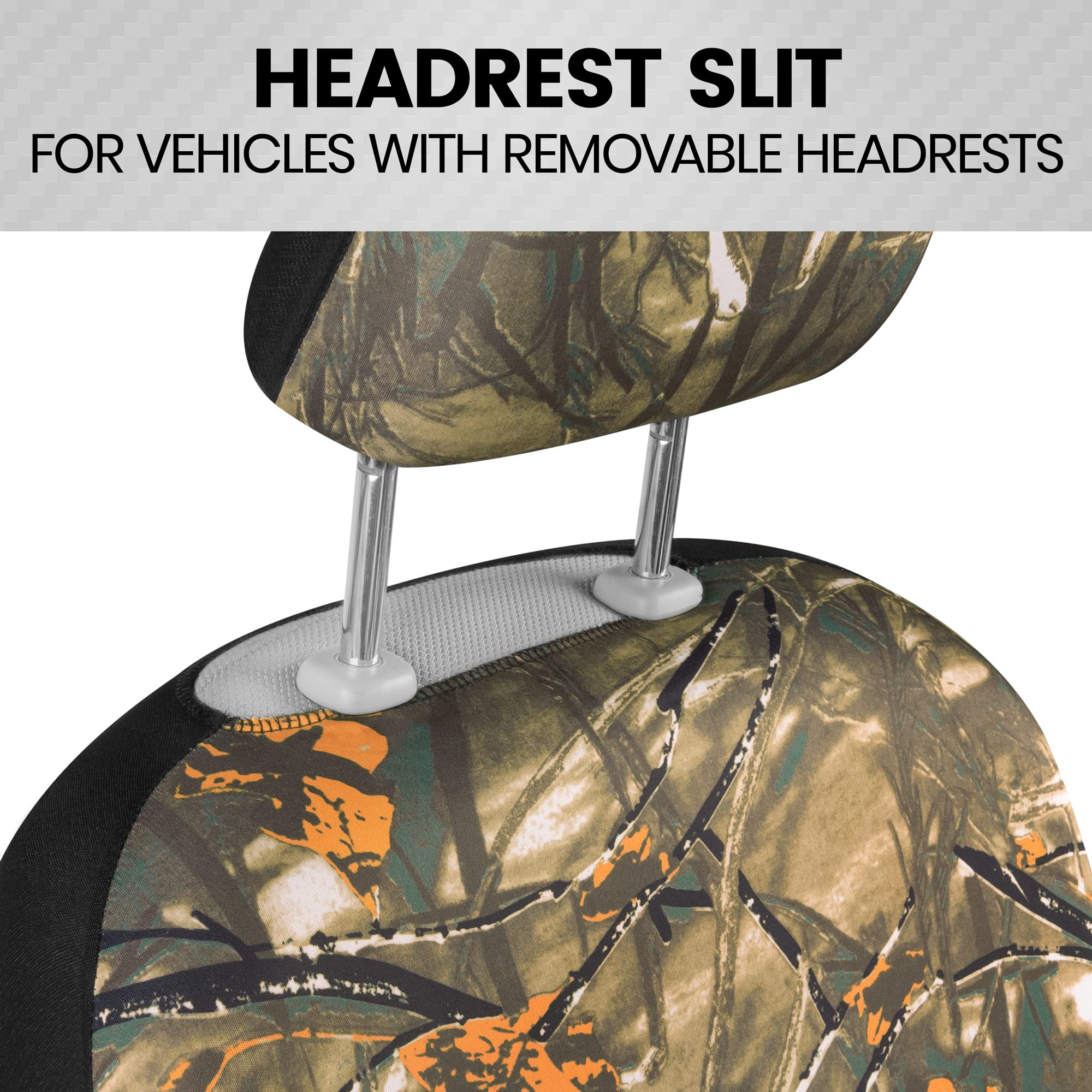 bdk-hunter-camo-car-seat-covers-full-set-with-steering-wheel-cover-and-seat-belt image 5