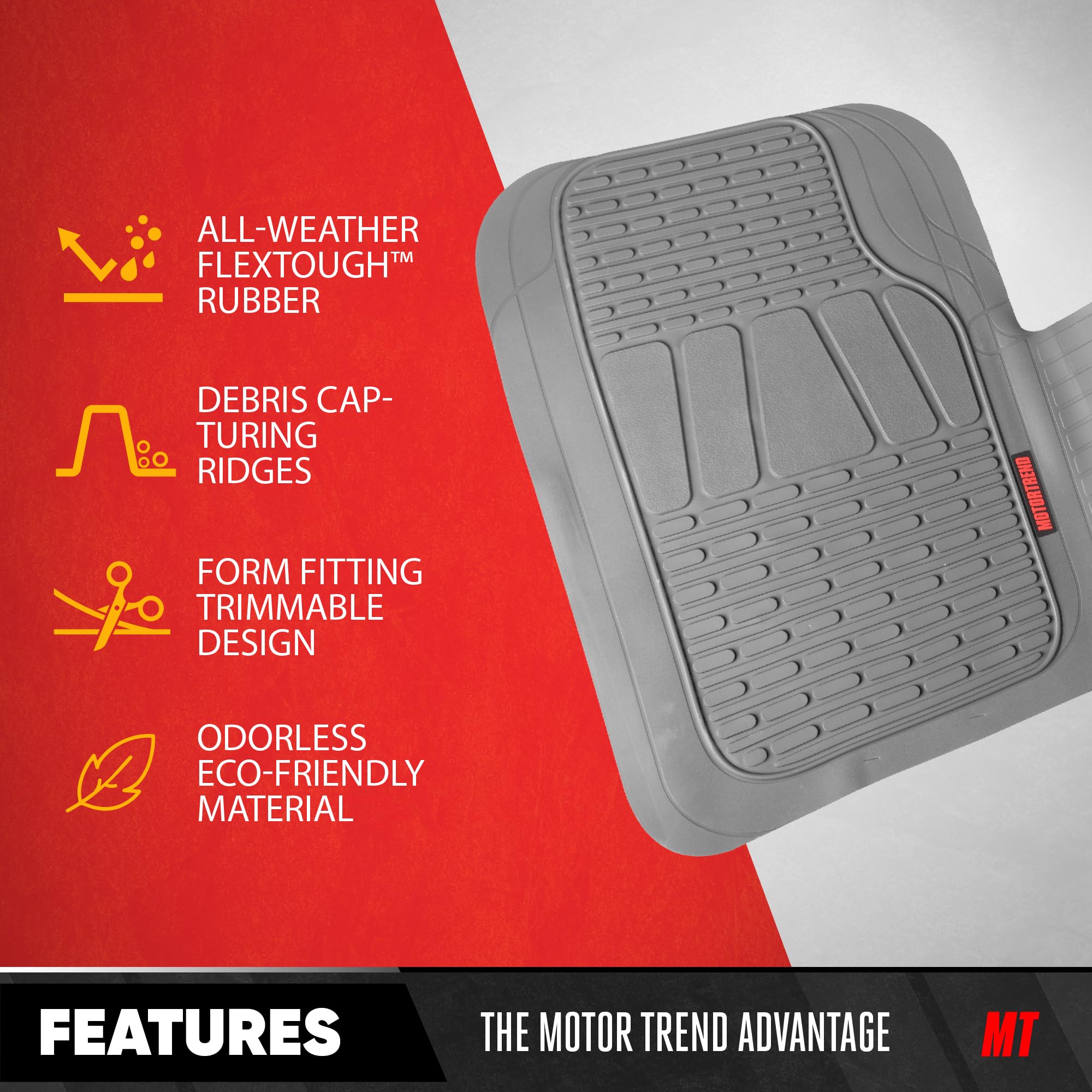 bdk-motor-trend-wingrunner-rubber-rear-floor-mat-liner-universal-all-weather-pro image 3