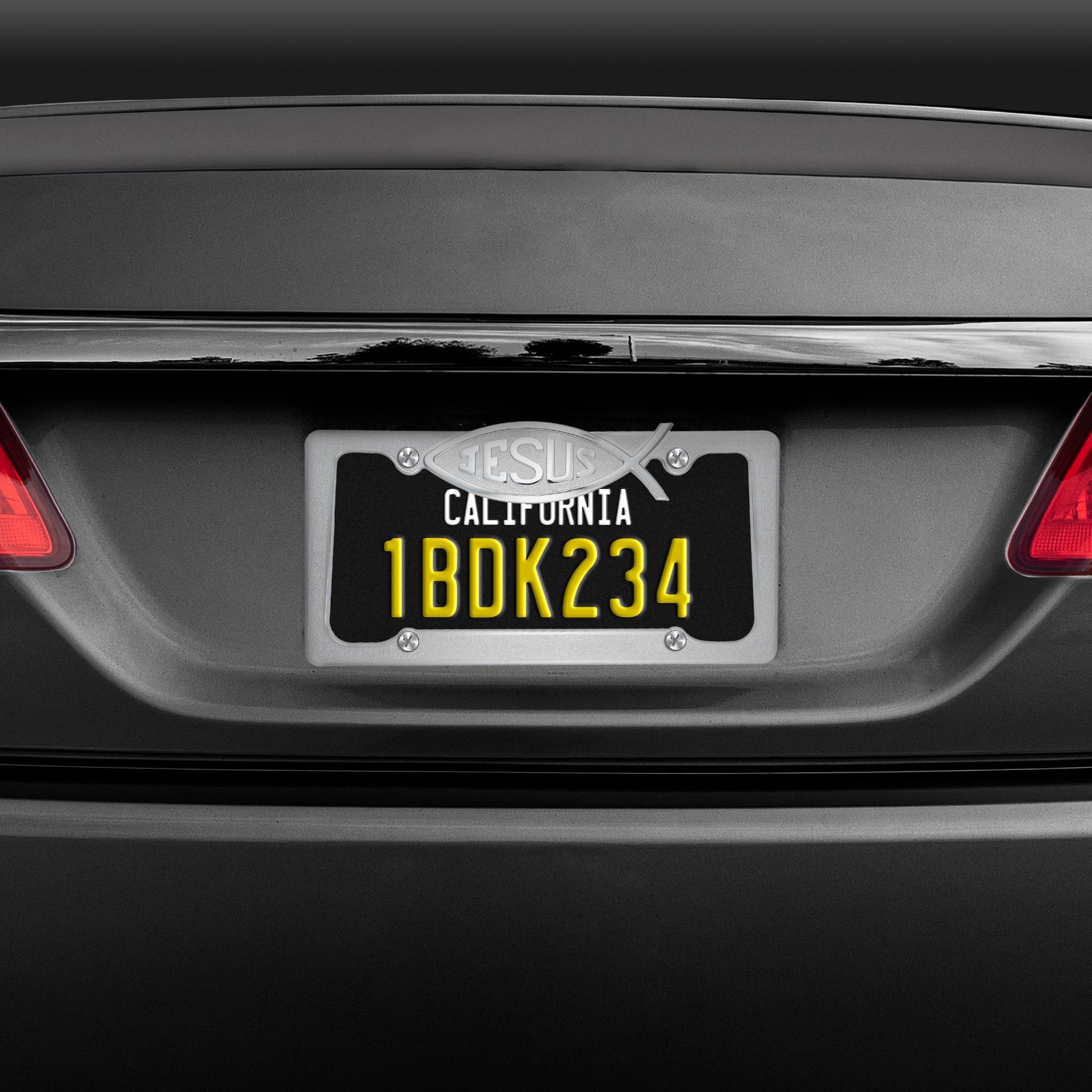bdk-christian-jesus-fish-license-plate-frame-2-pack-stainless-steel-chrome-unive image 7