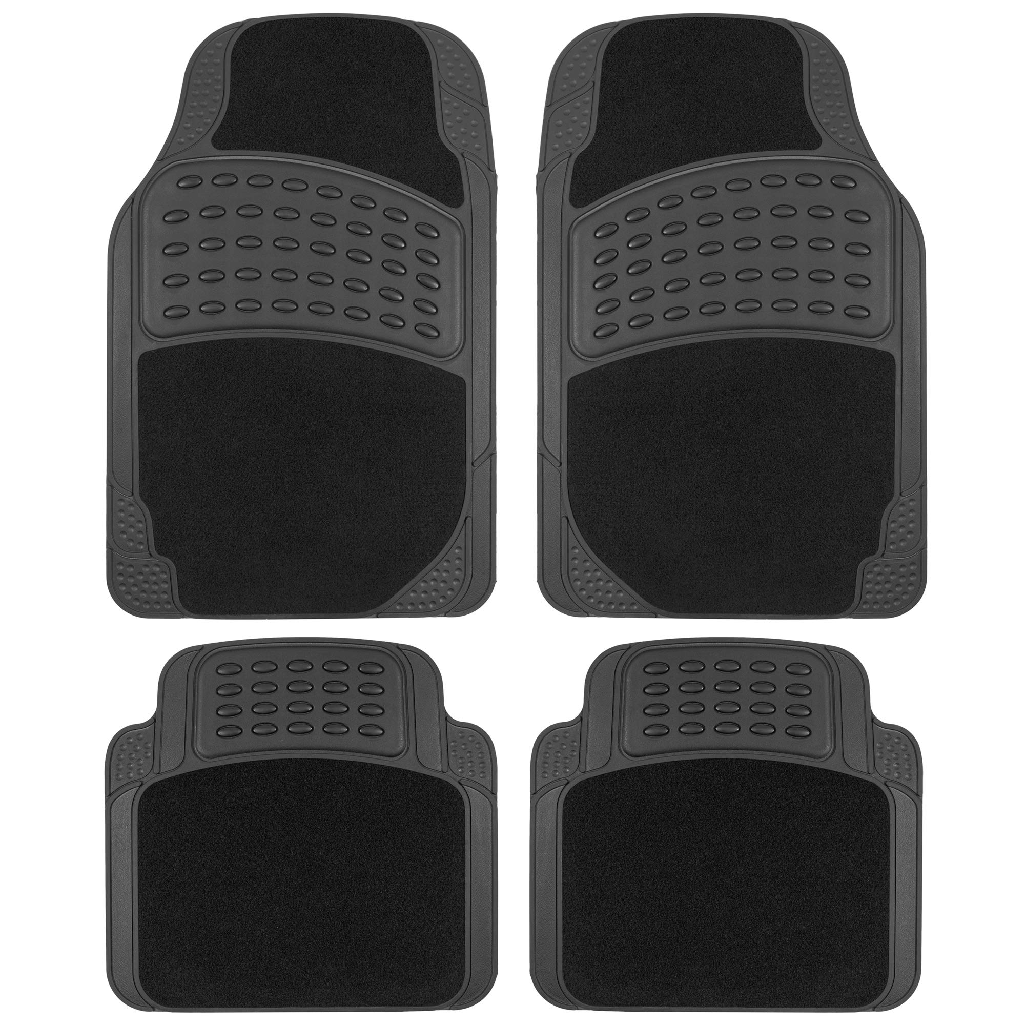 bdk-hybridmat-automotive-rubber-carpet-floor-mats-front-rear-set-black-semi-trim image 1