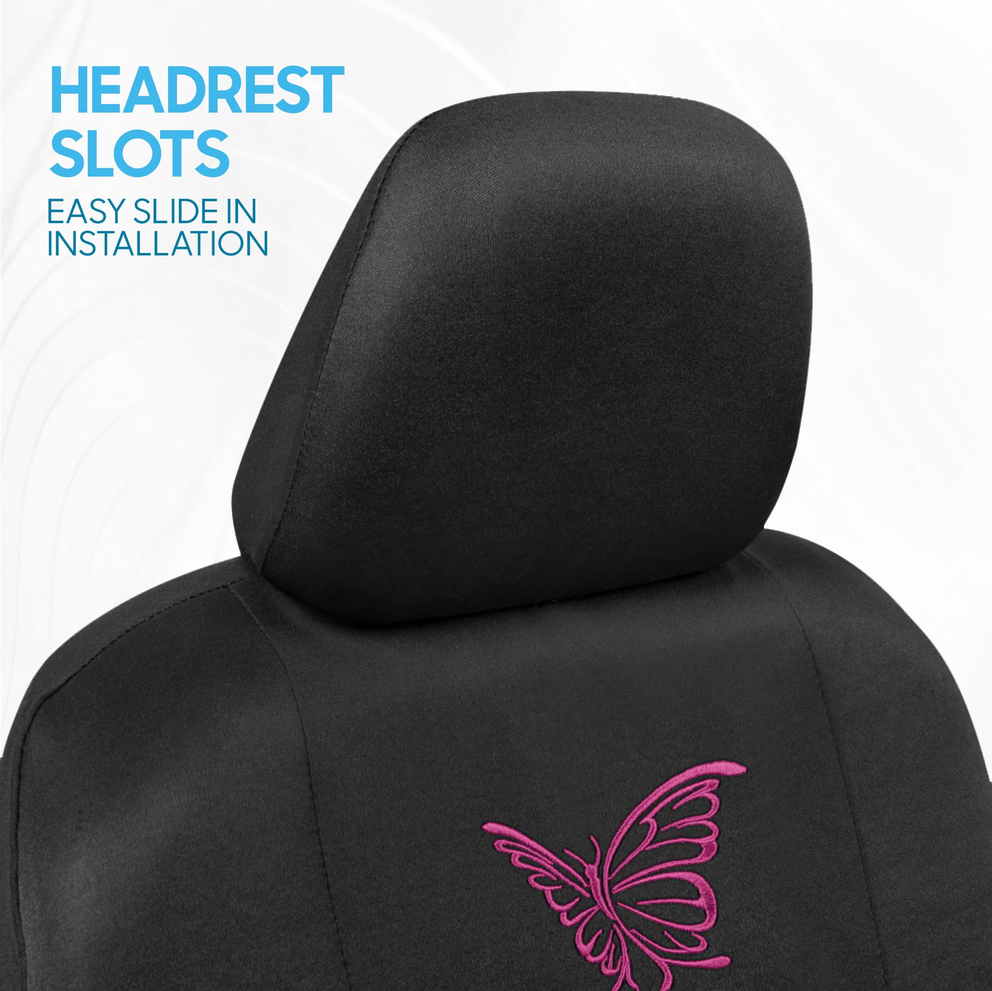 bdk-pink-butterfly-print-car-seat-covers-full-set-with-steering-wheel-cover-seat image 5